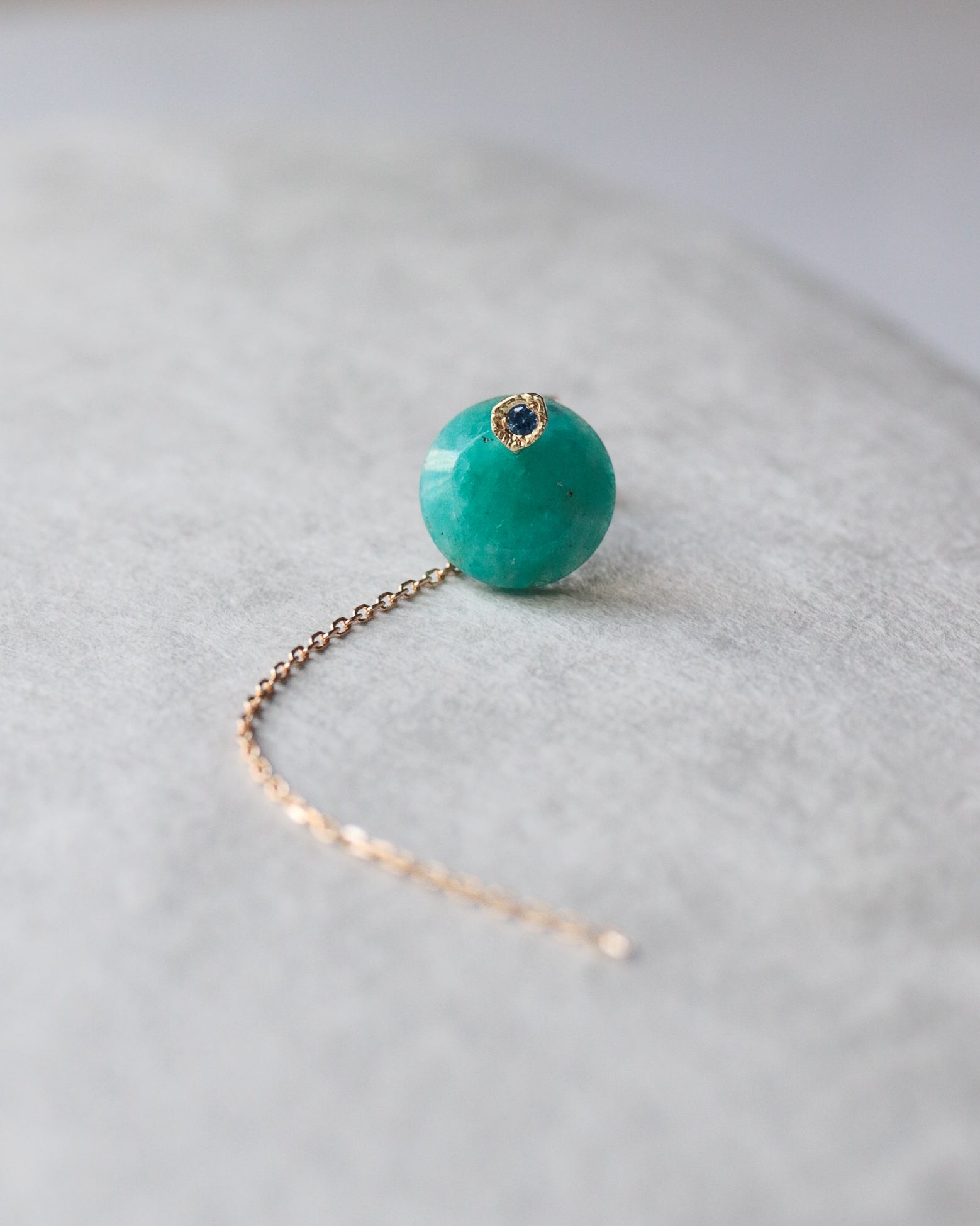 Flat Pierced Earring - Amazonite -