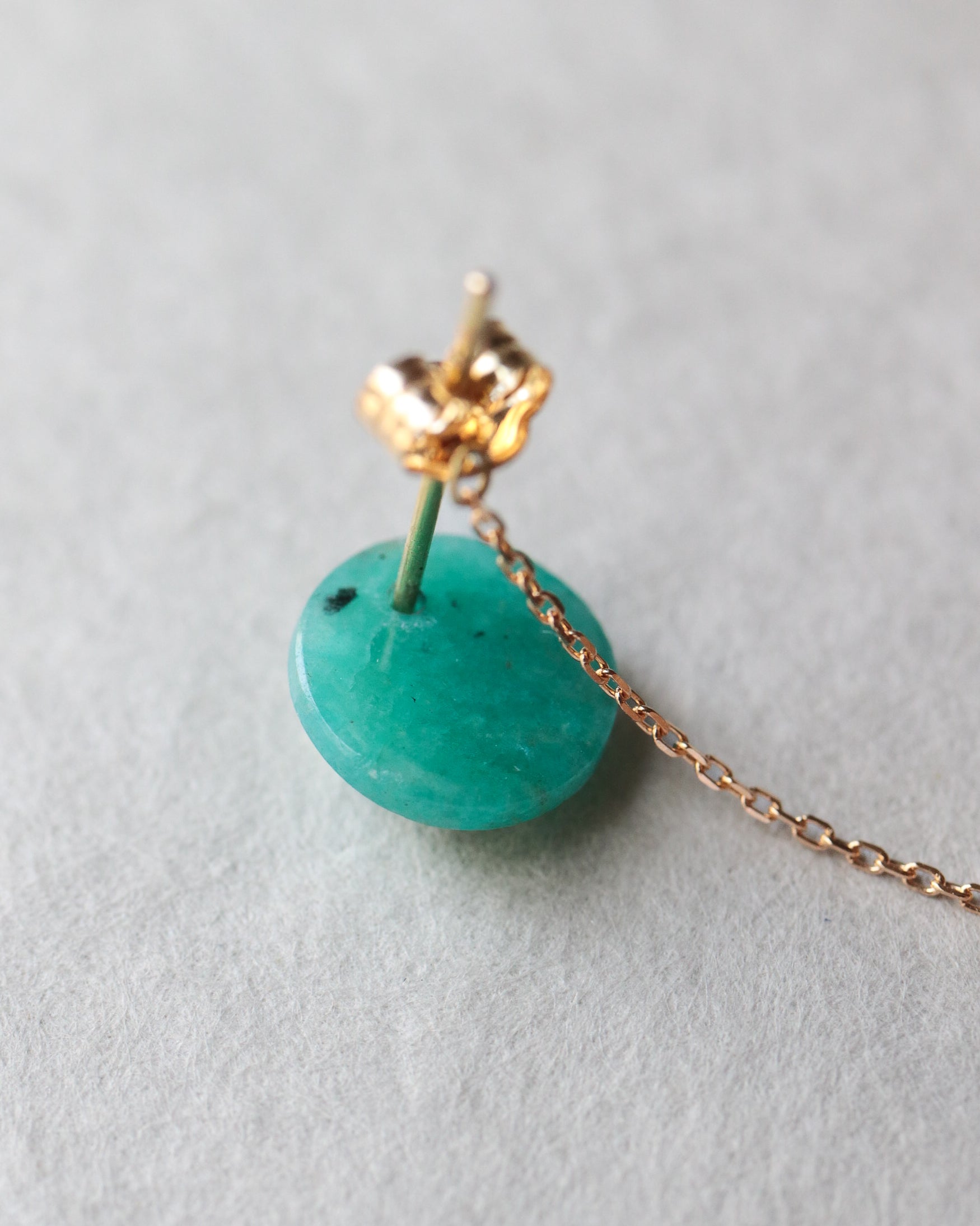 Flat Pierced Earring - Amazonite -