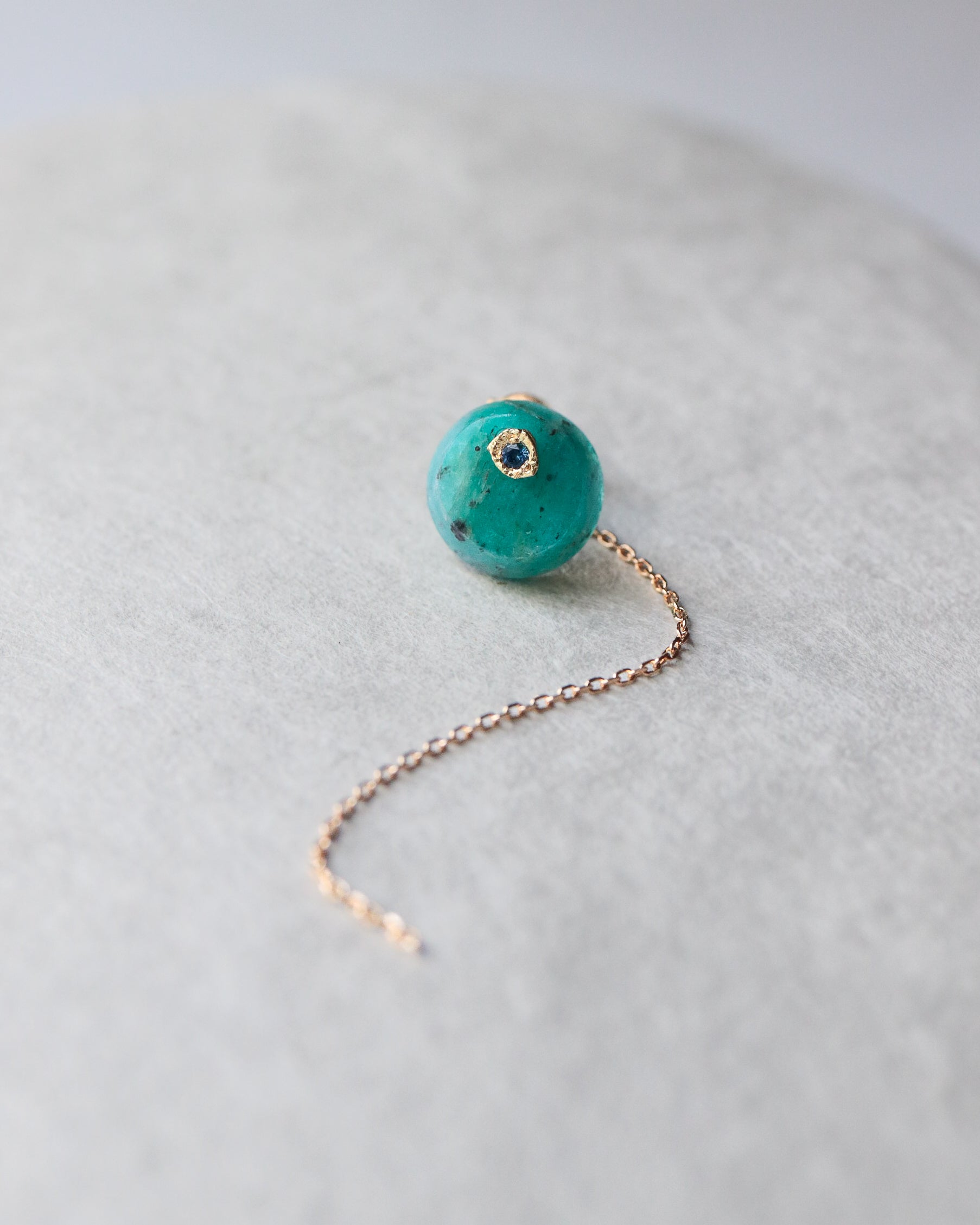 Flat Pierced Earring - Amazonite -