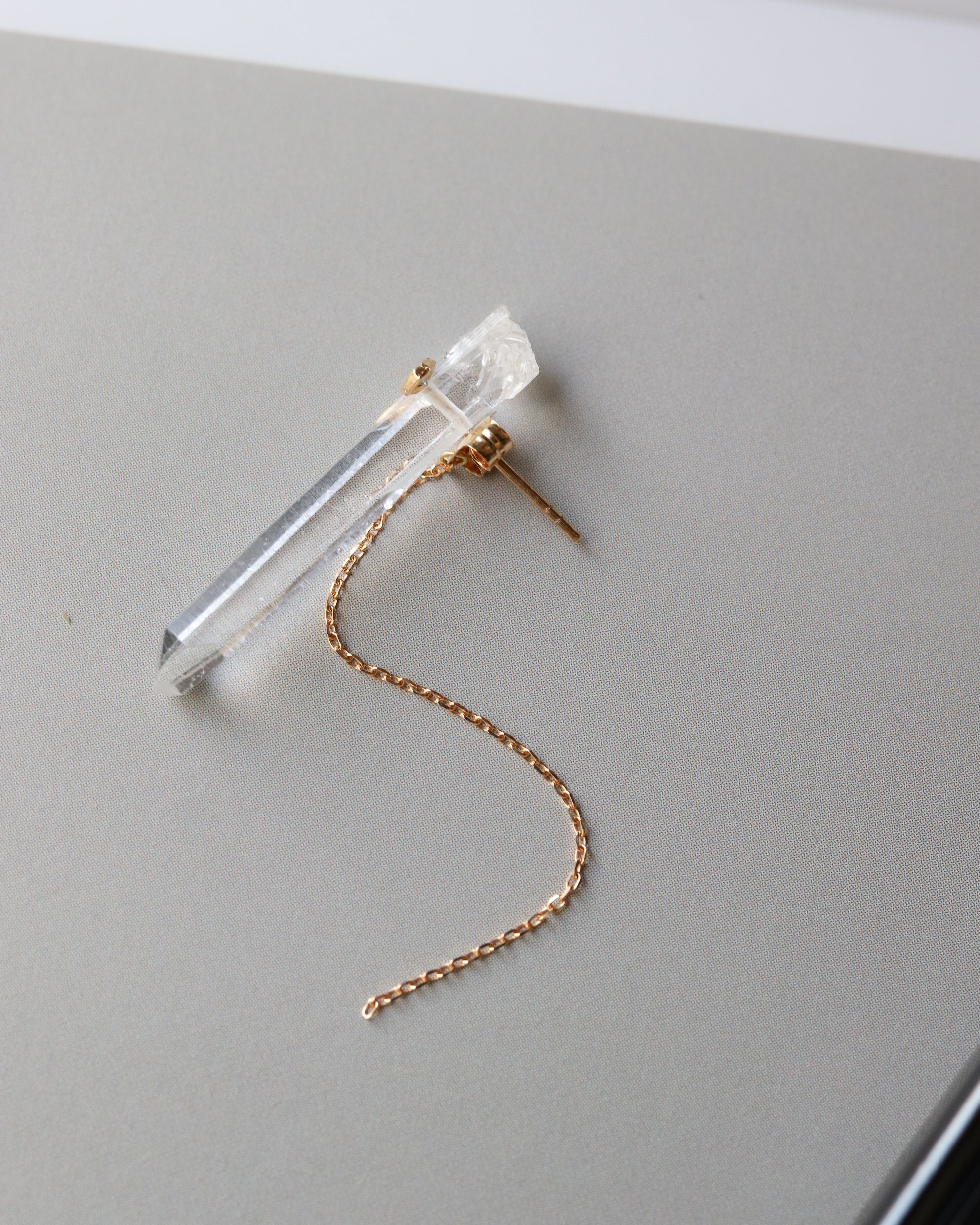 Flat Pierced Earrings - Diamond Quartz -