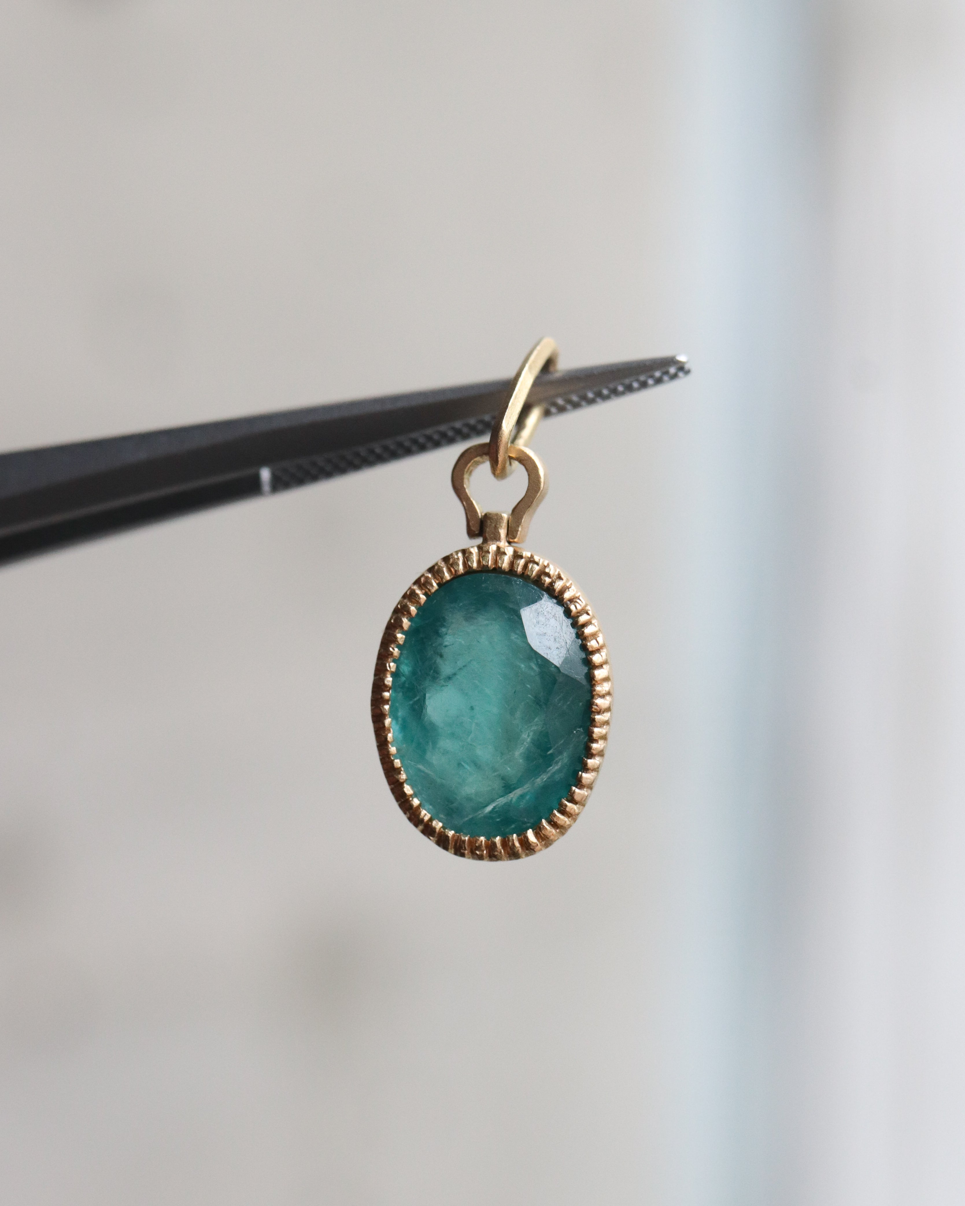HorseShoe Milgrain Necklace - Grandidierite -