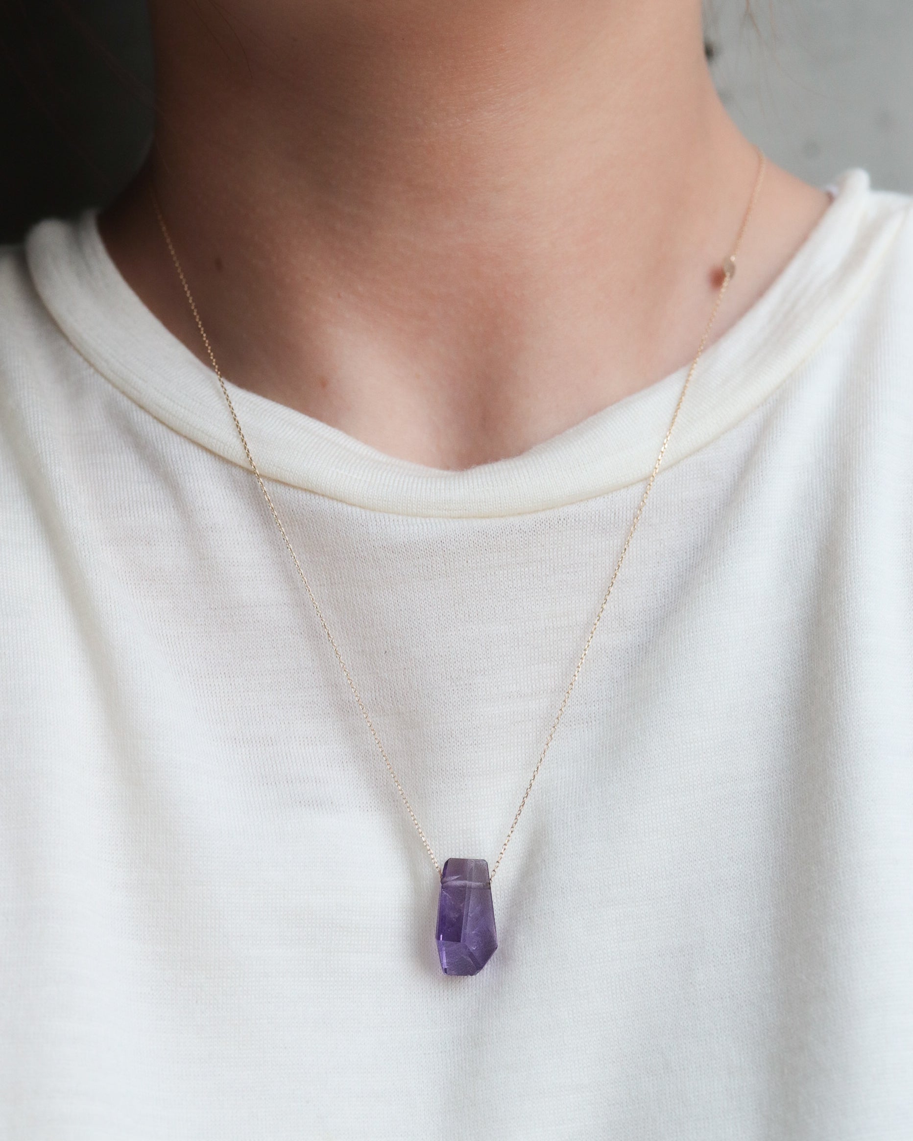 Rock Necklace - Amethyst -