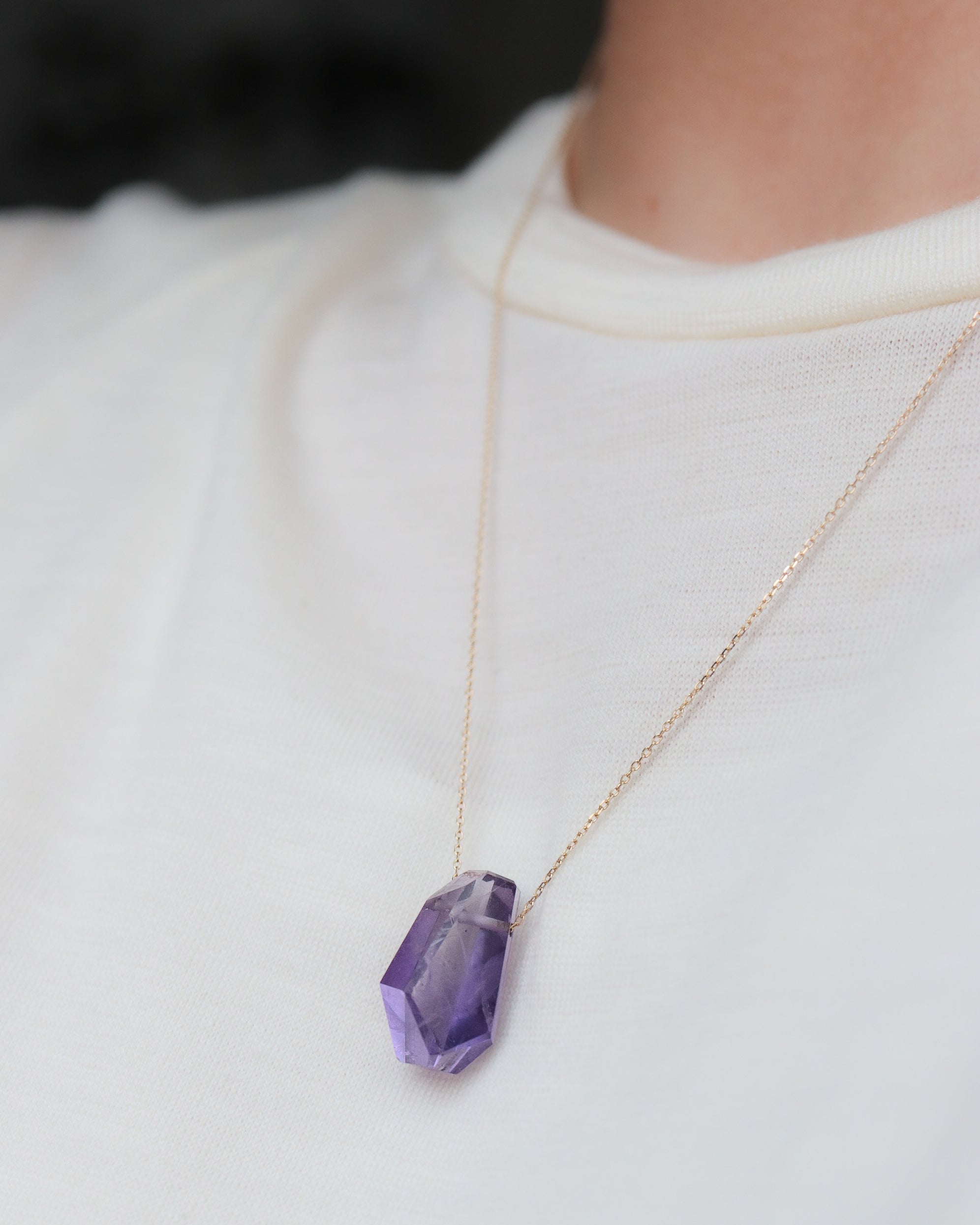 Rock Necklace - Amethyst -
