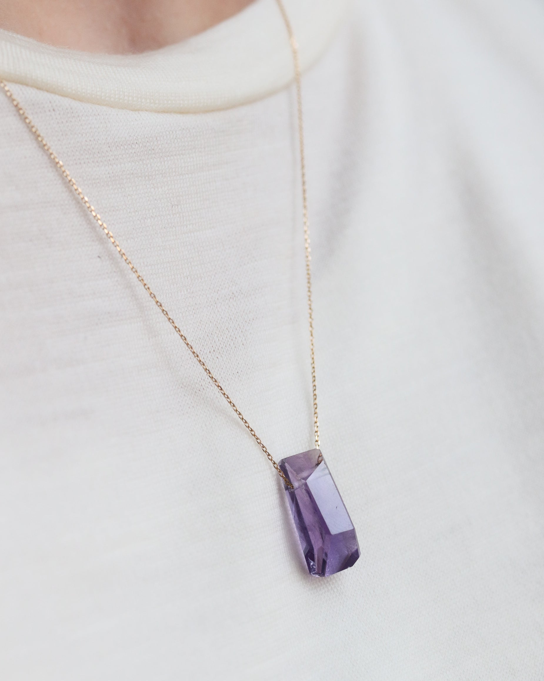 Rock Necklace - Amethyst -