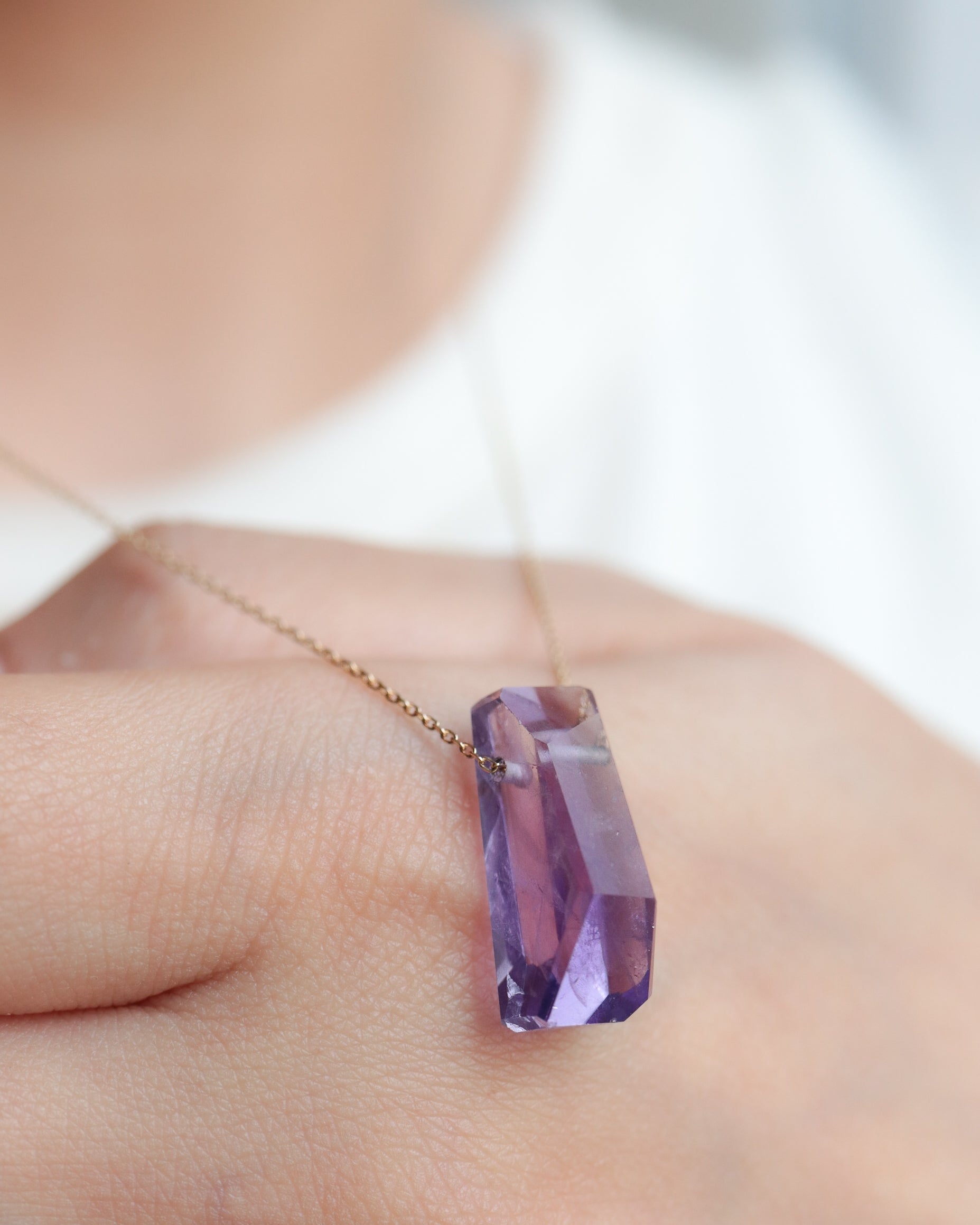 Rock Necklace - Amethyst -