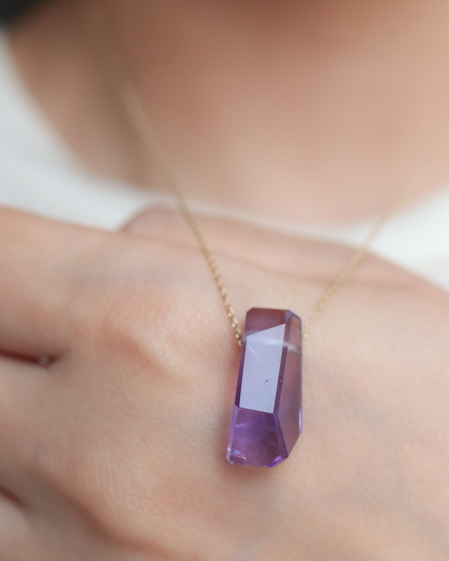 Rock Necklace - Amethyst -