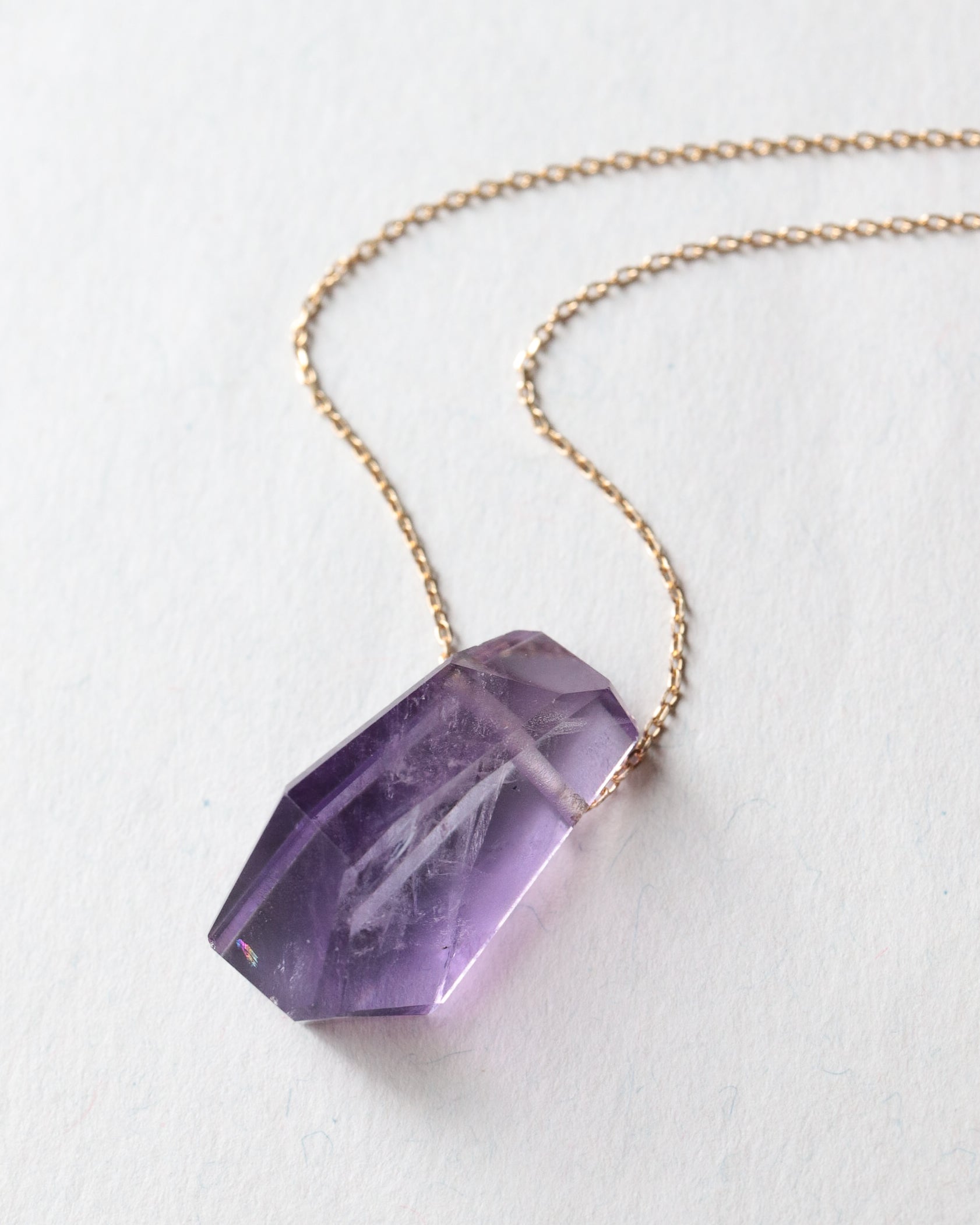 Rock Necklace - Amethyst -