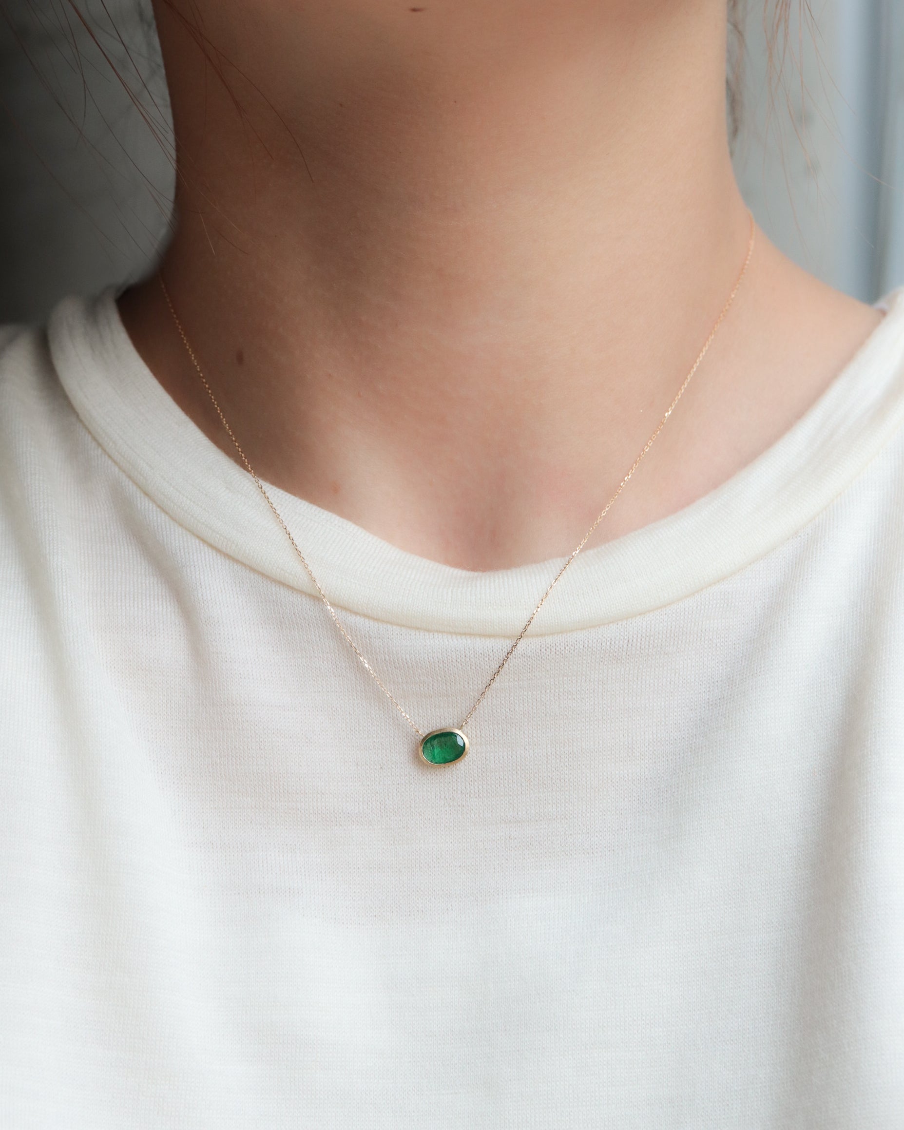 Collet Necklace - Emerald -