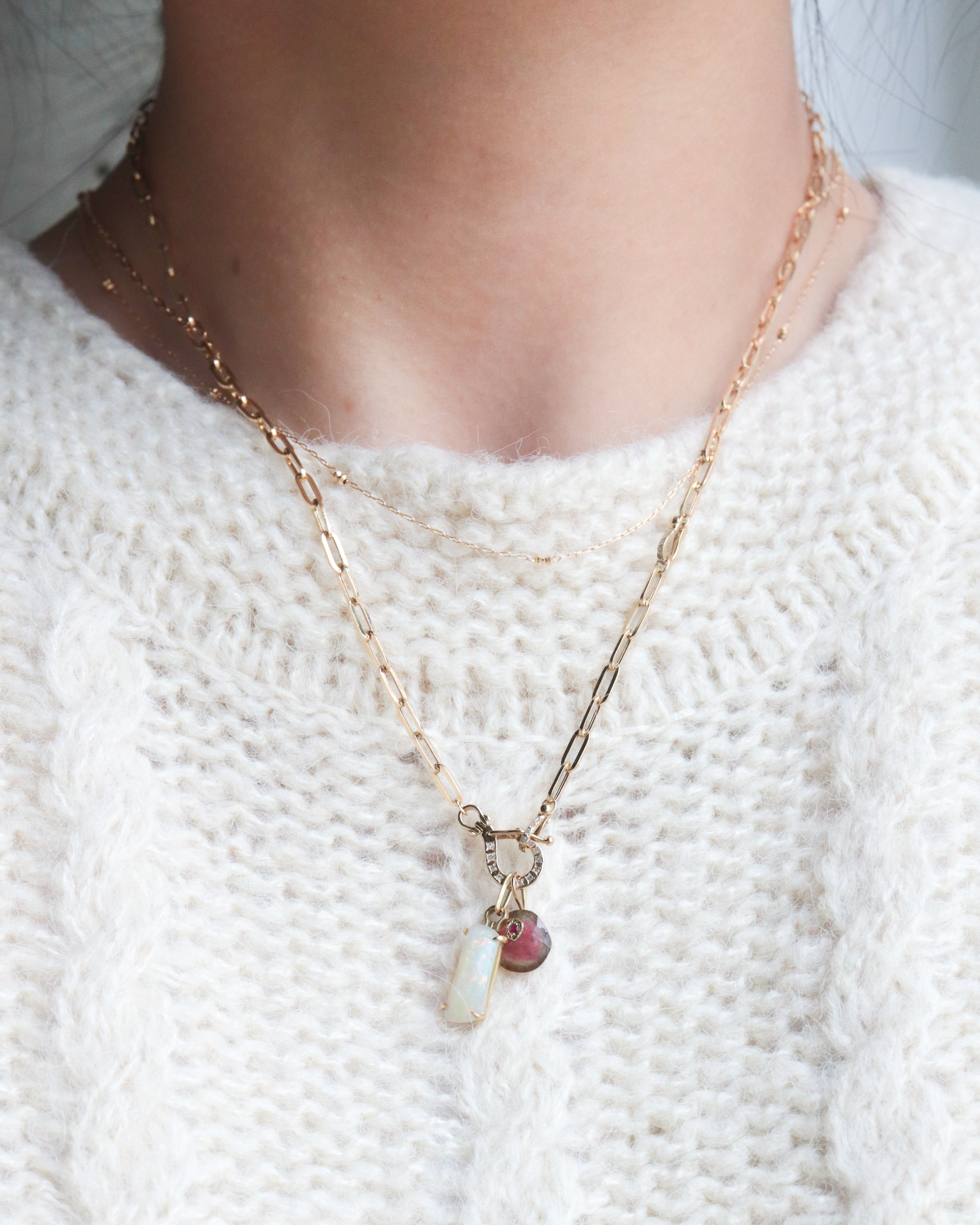 Flat Necklace - Bicolor Tourmaline -