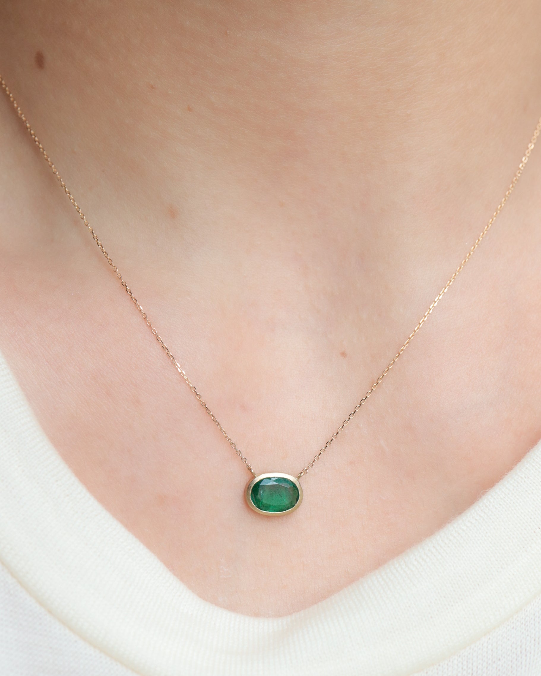 Collet Necklace - Emerald -