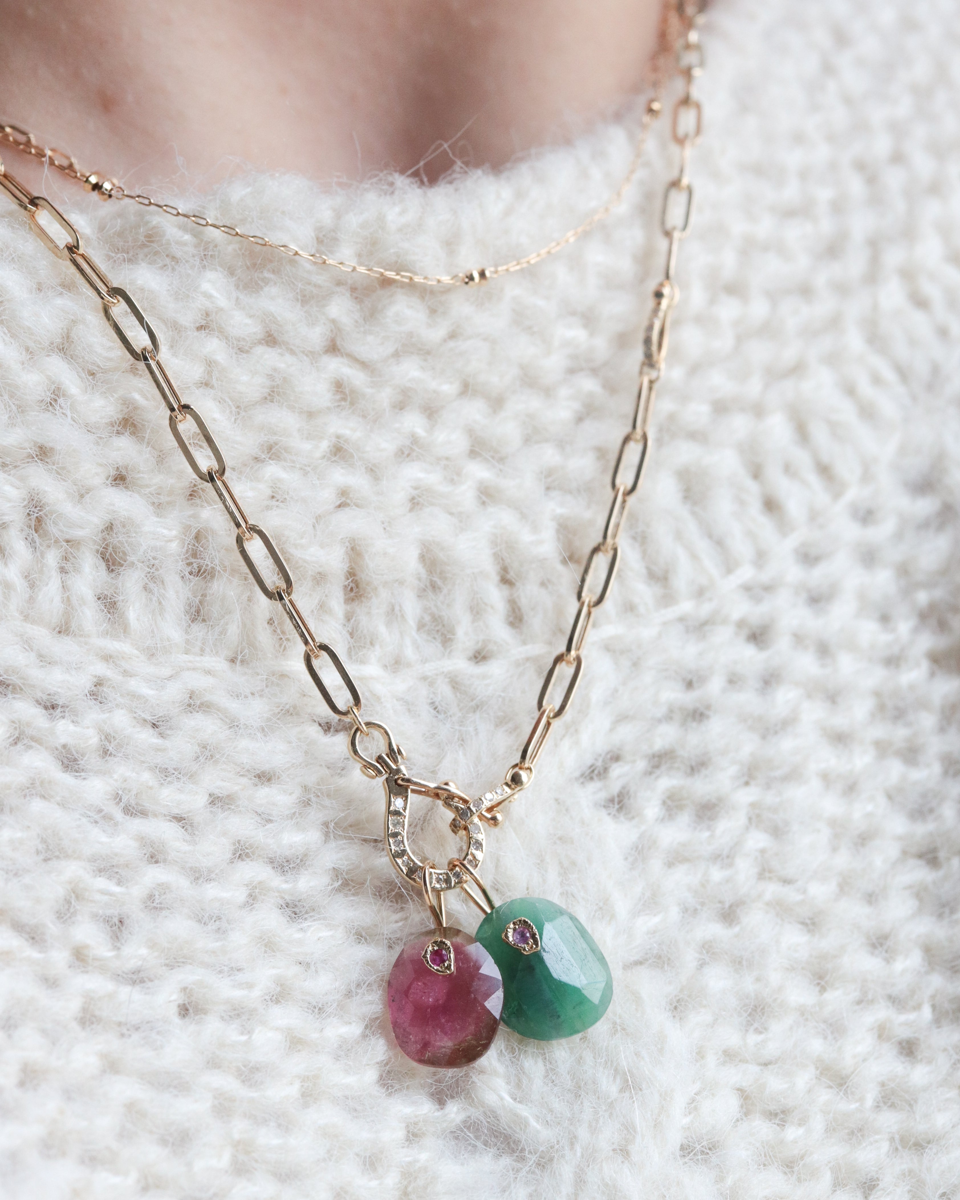 Flat Necklace - Emerald -