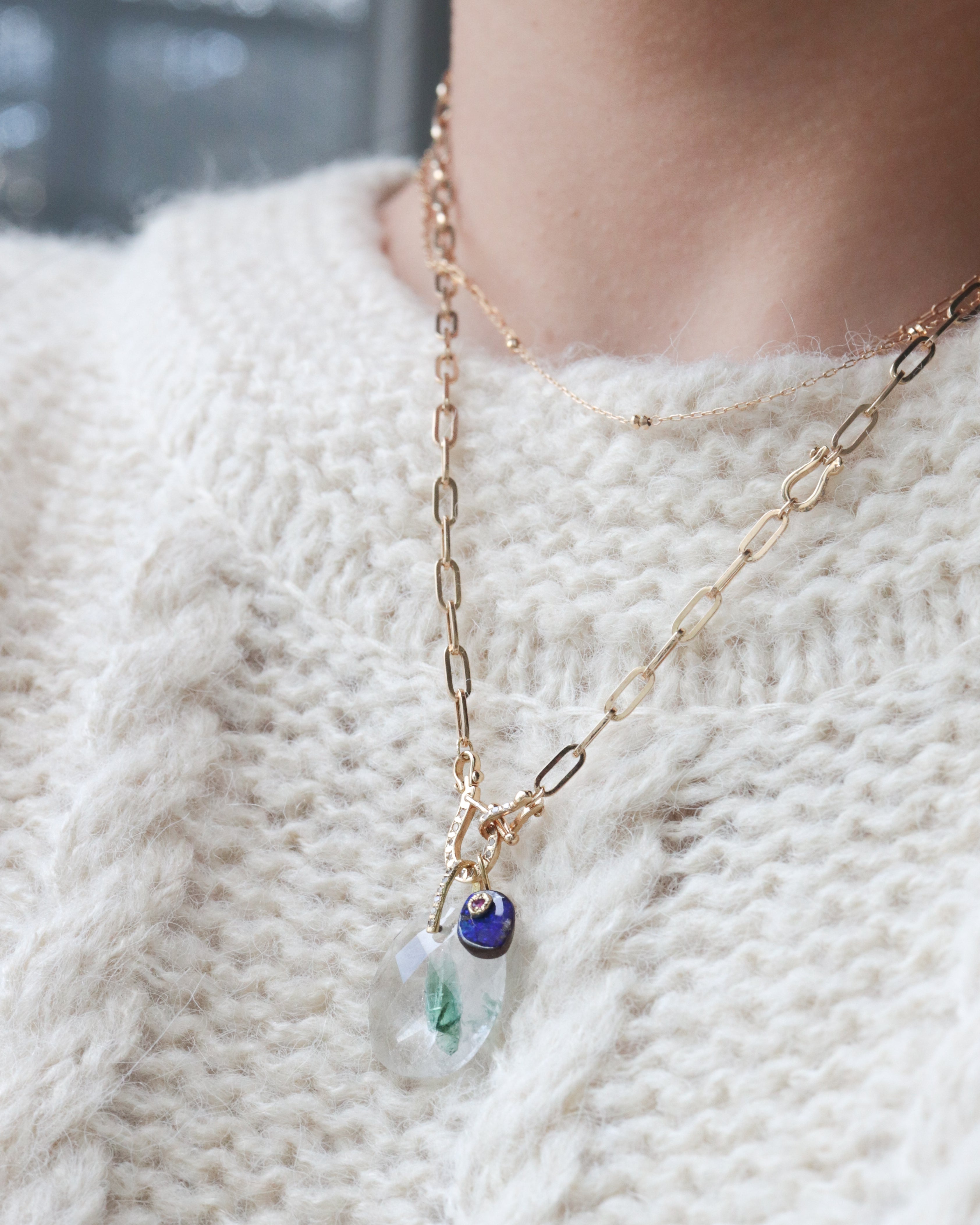 Flat Necklace - Boulder Opal -