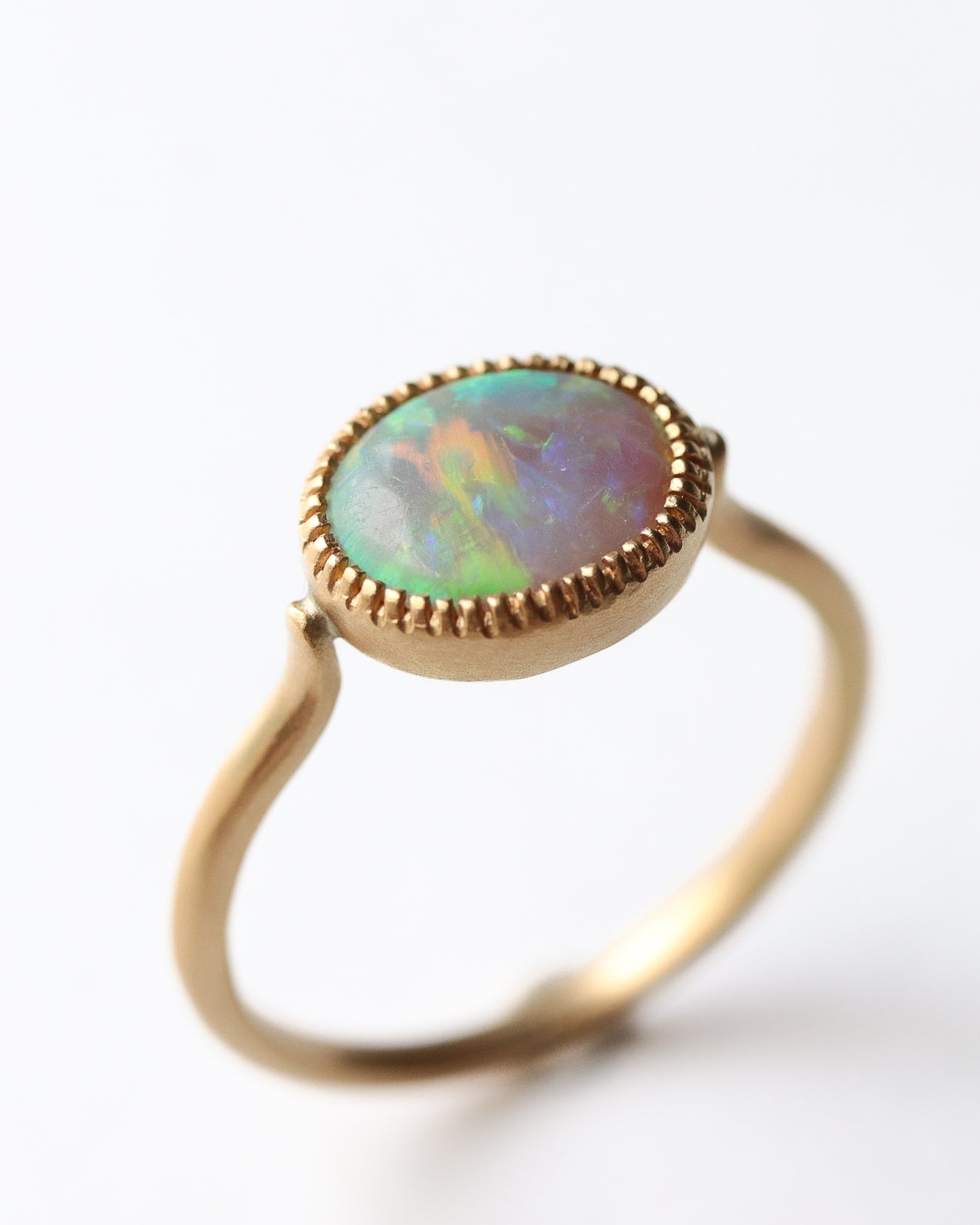 Milgrain Ring - Opal -
