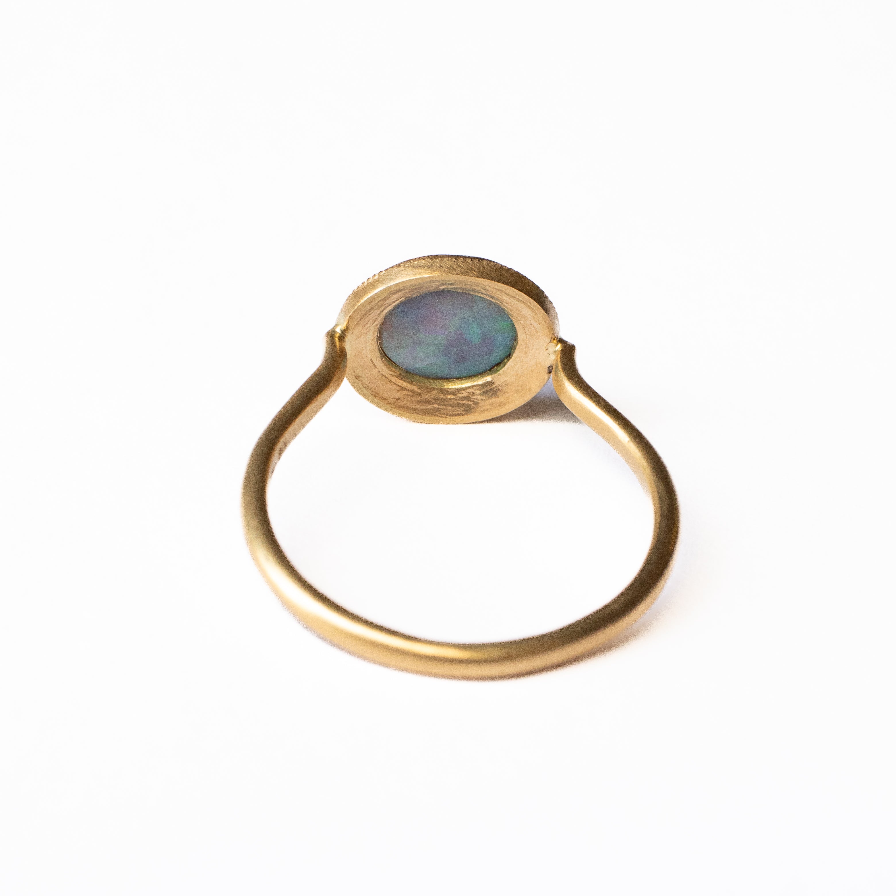 Column Milgrain Ring - Black Opal -
