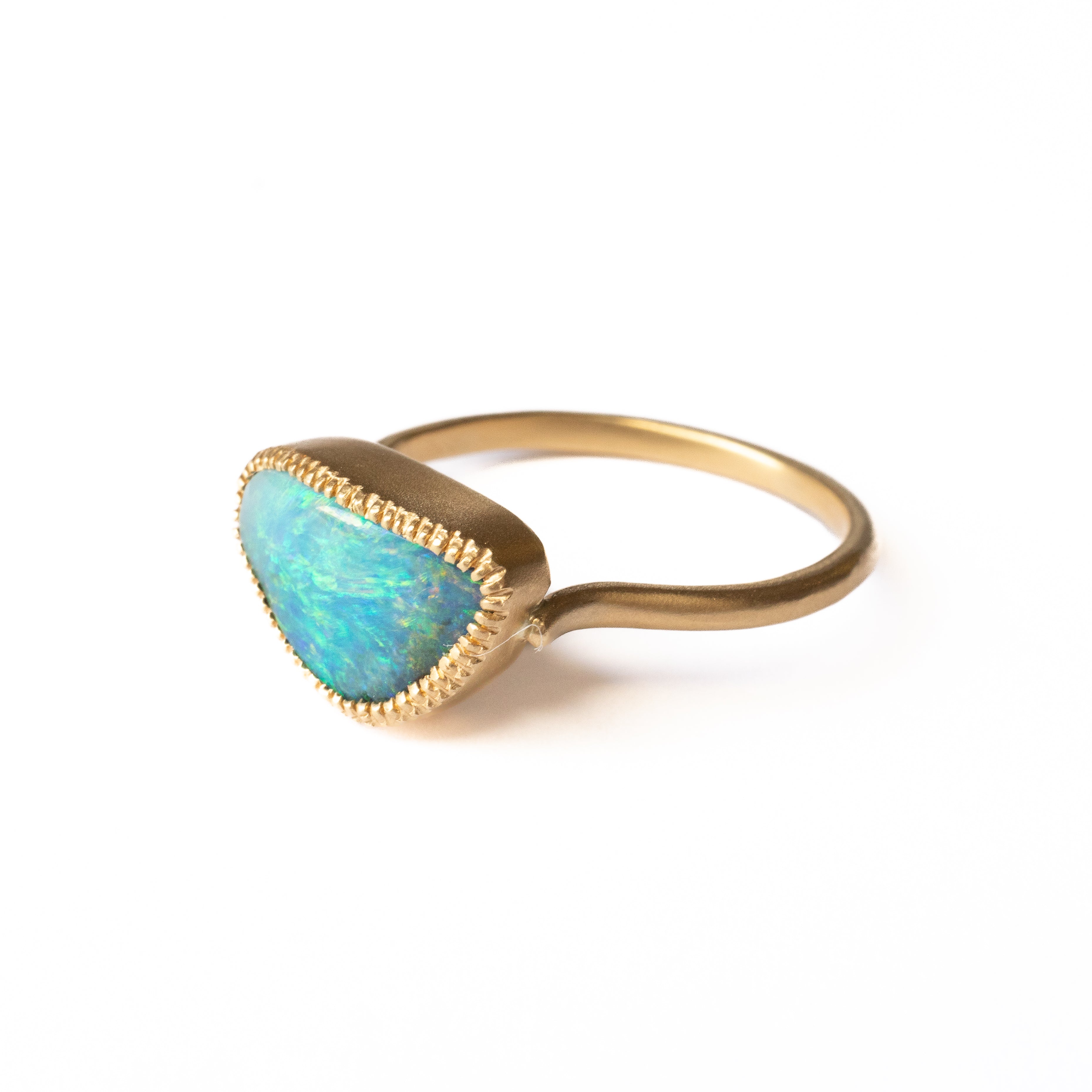 Milgrain Ring - Boulder Opal -