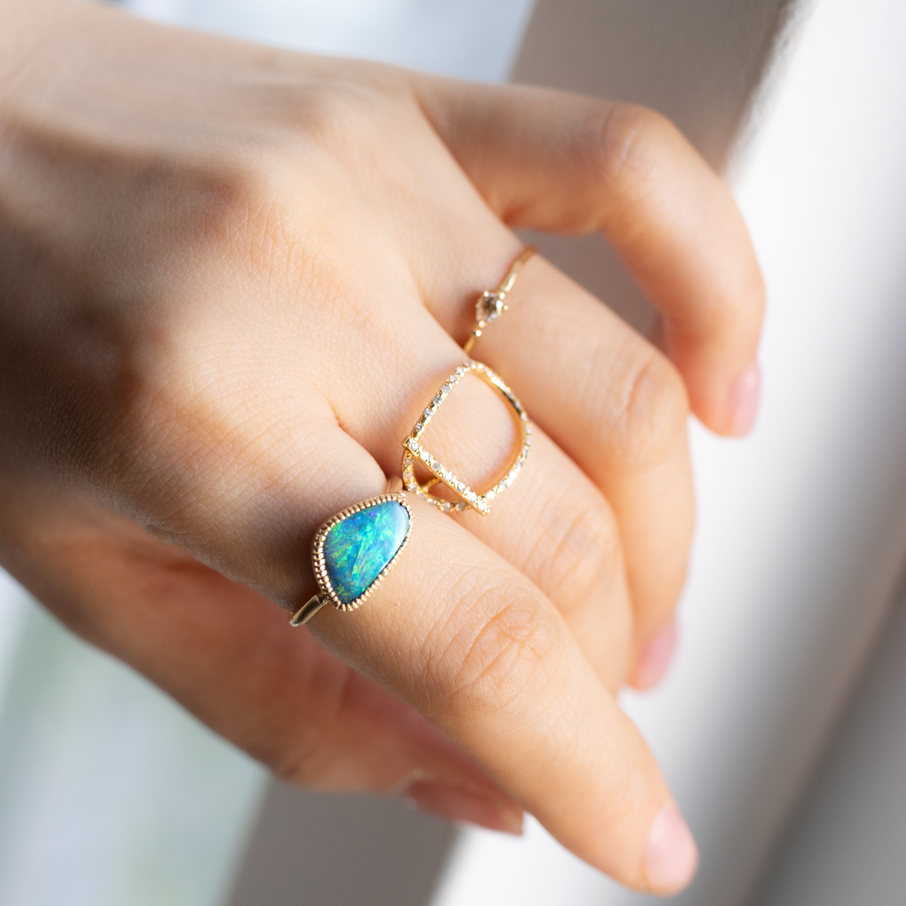 Milgrain Ring - Boulder Opal -