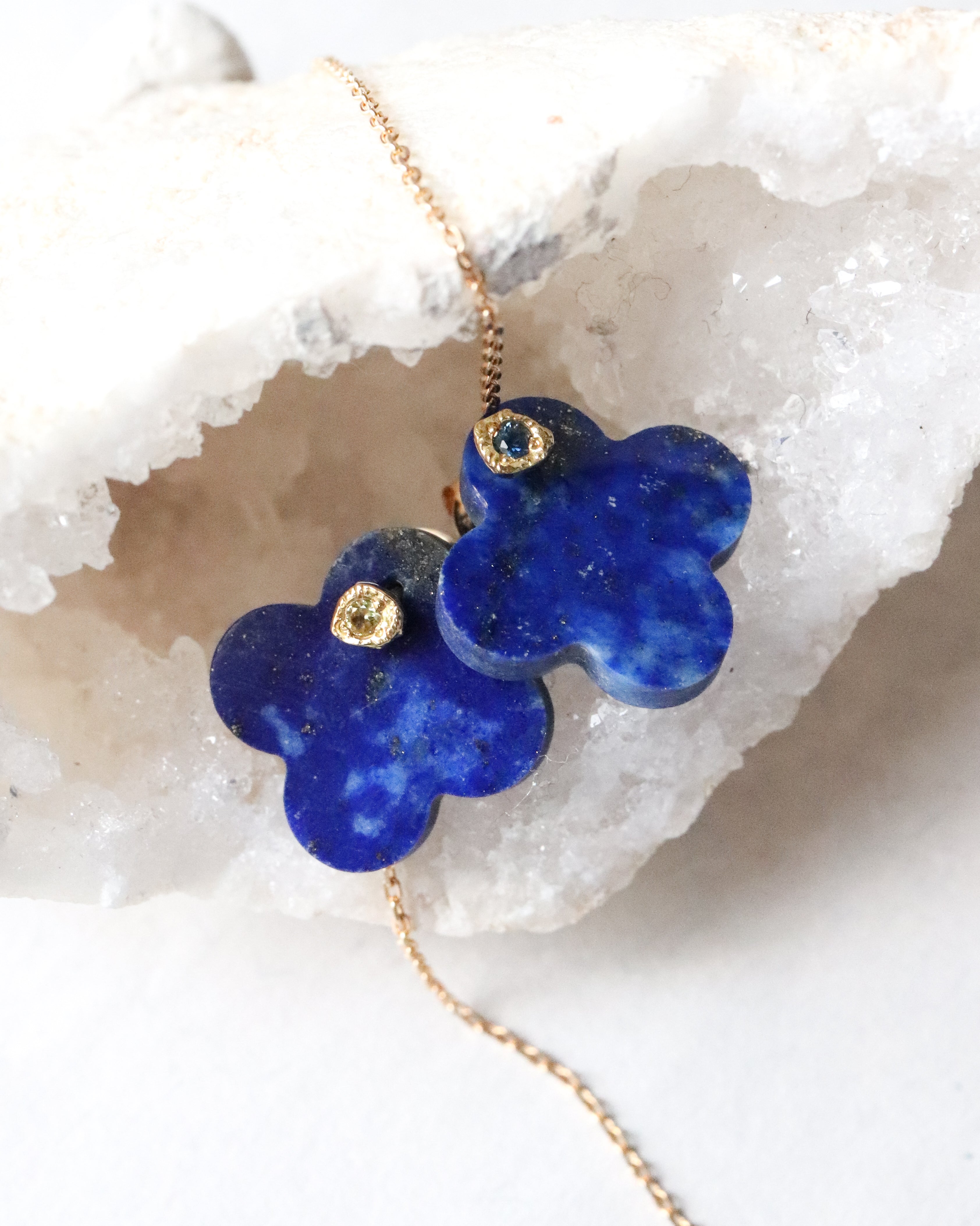 Flat Pierced Earring - Lapis Lazuli -