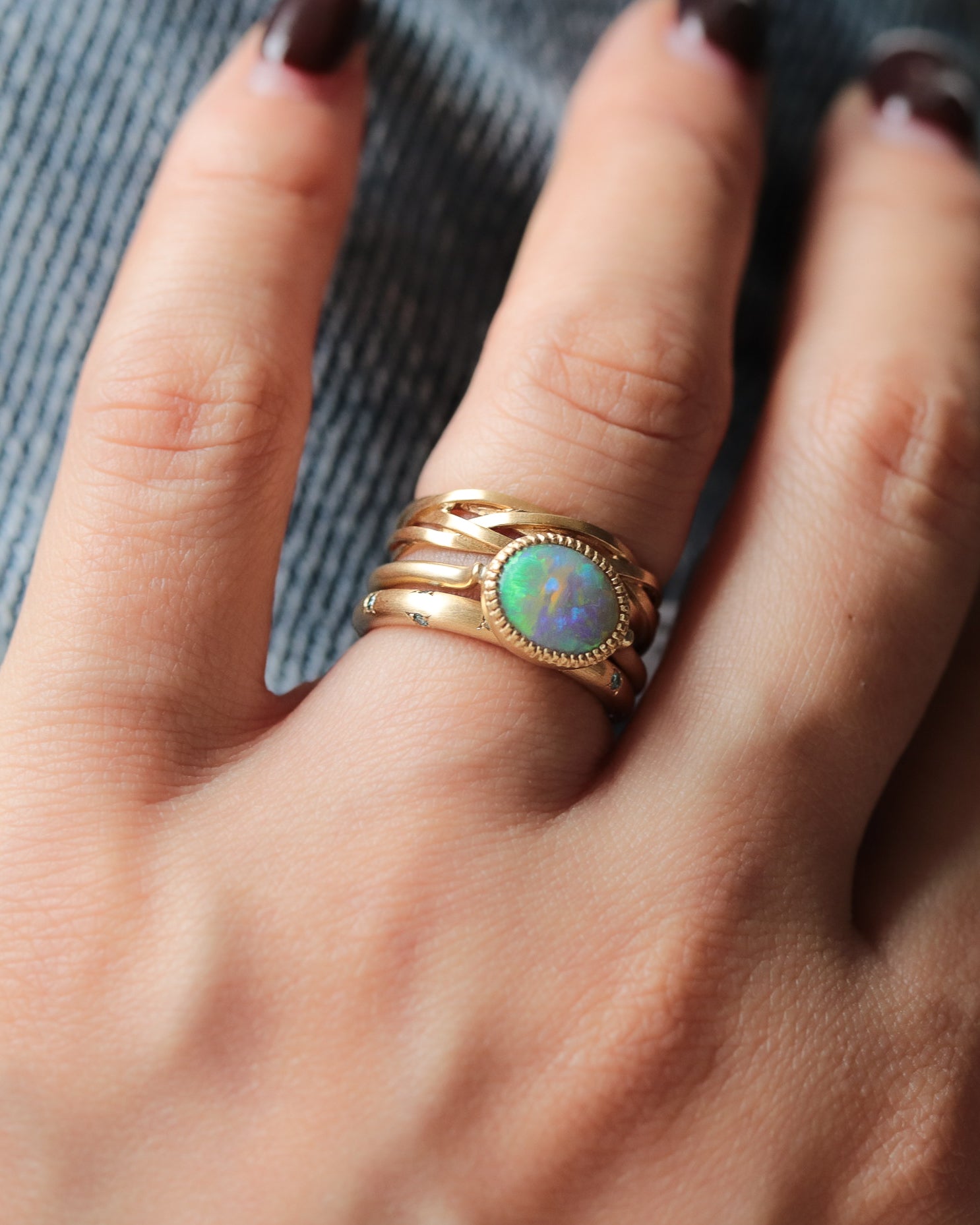 Milgrain Ring - Opal -