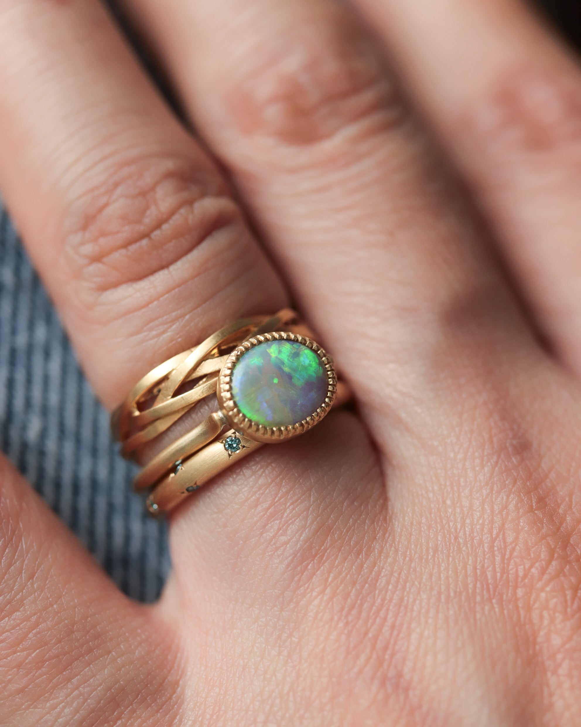 Milgrain Ring - Opal -