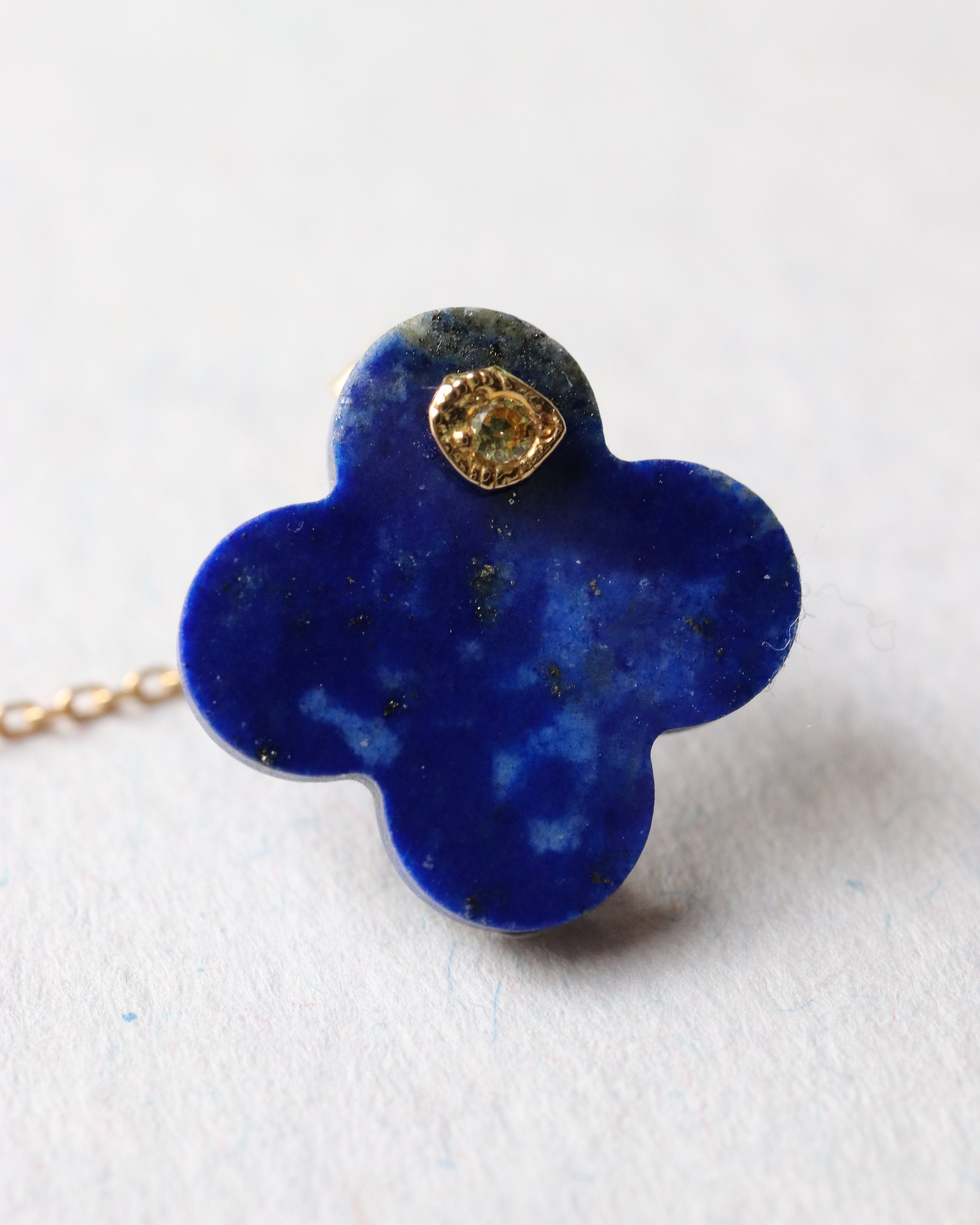Flat Pierced Earring - Lapis Lazuli -