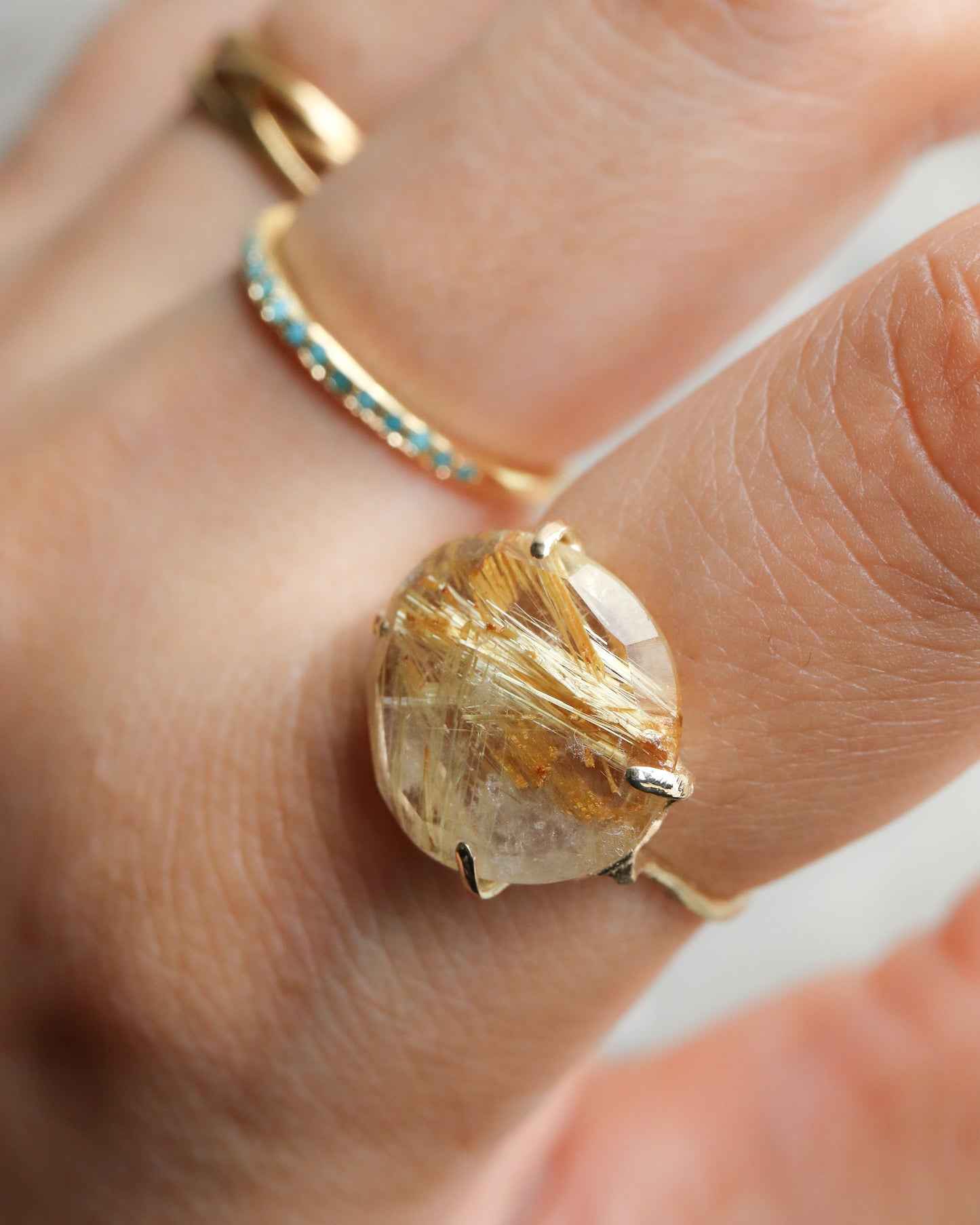 Flat Ring - Golden Rutilated Quartz -