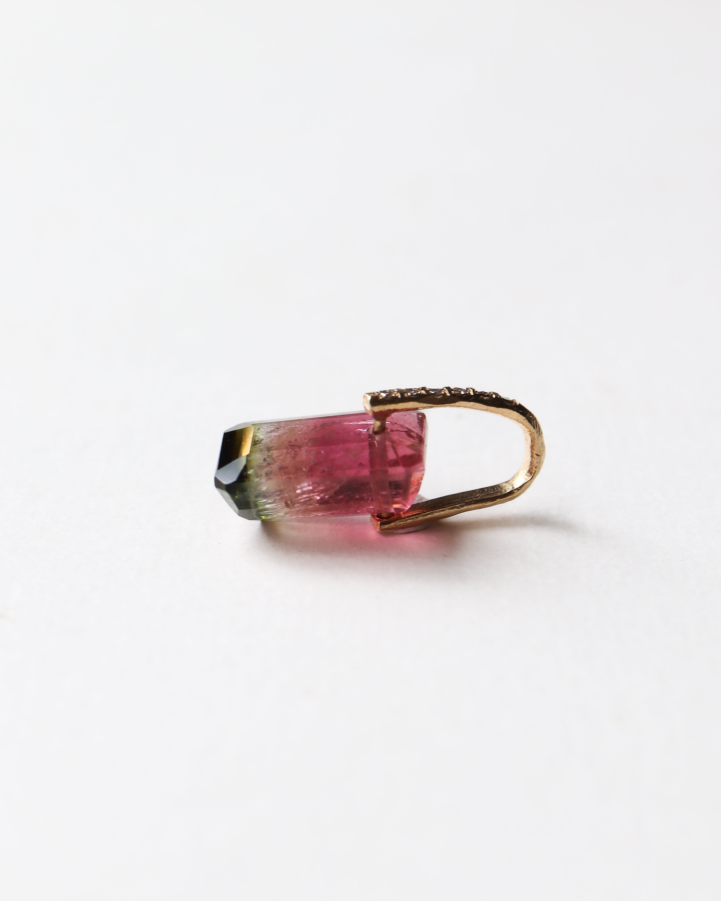 Hibiki Stone Necklace - Bicolor Tourmaline / Diamond -