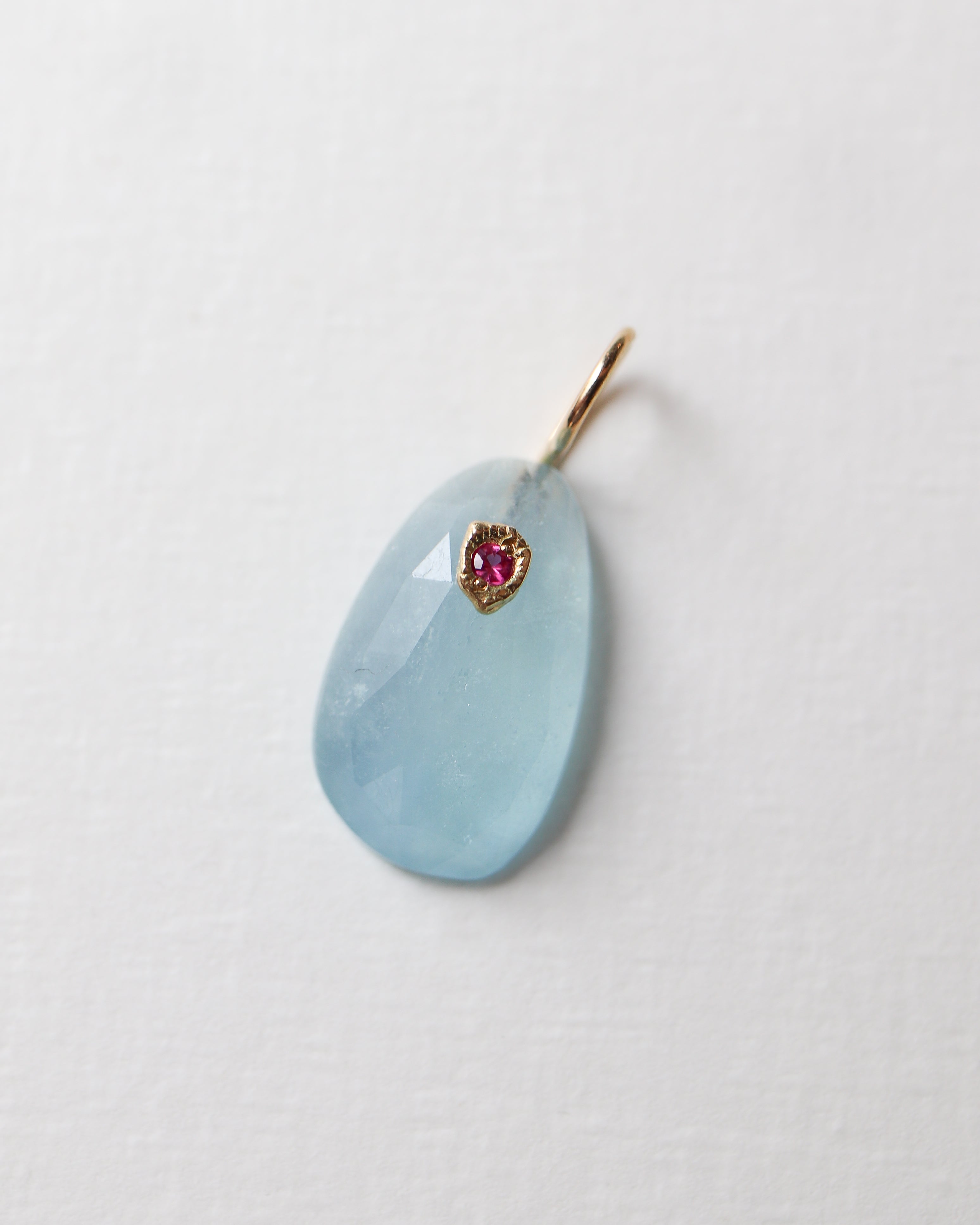 Flat Necklace - Aquamarine -