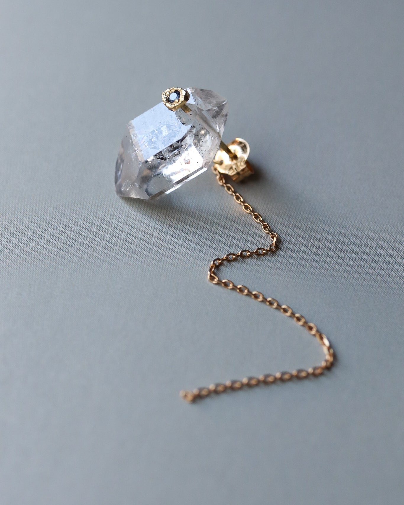 Flat Pierced Earrings - Diamond Quartz -