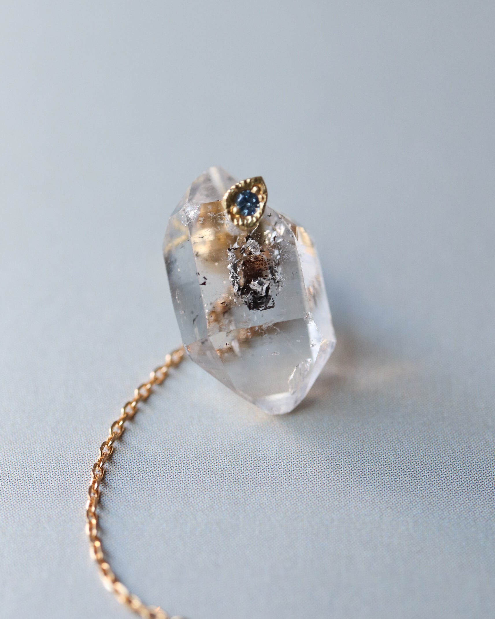 Flat Pierced Earrings - Diamond Quartz -