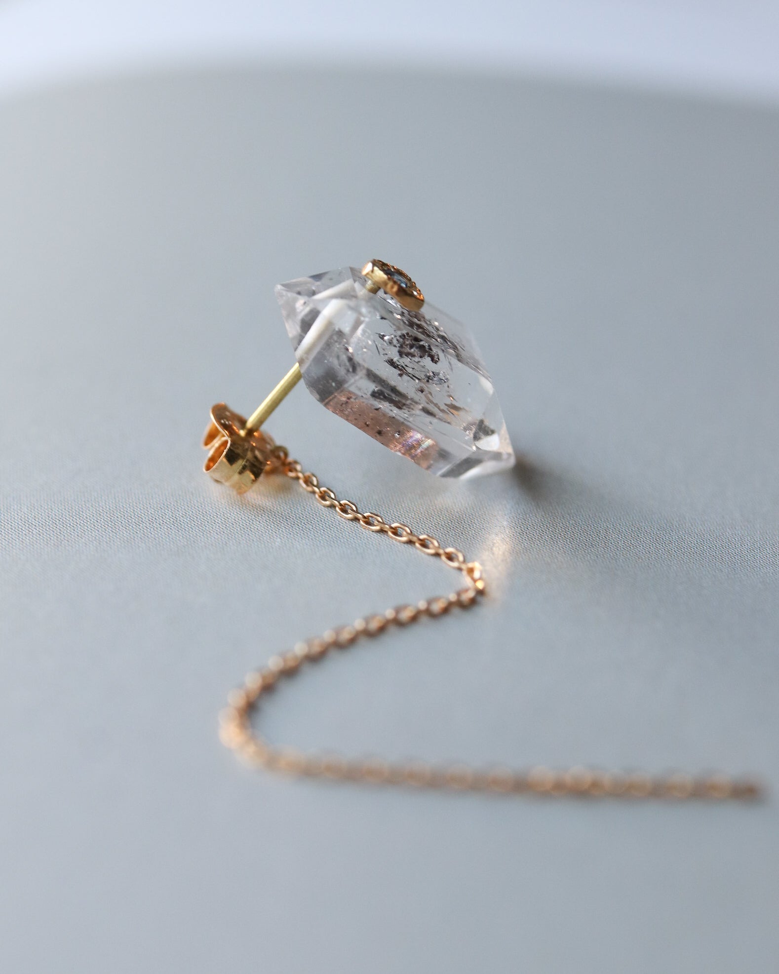 Flat Pierced Earrings - Diamond Quartz -