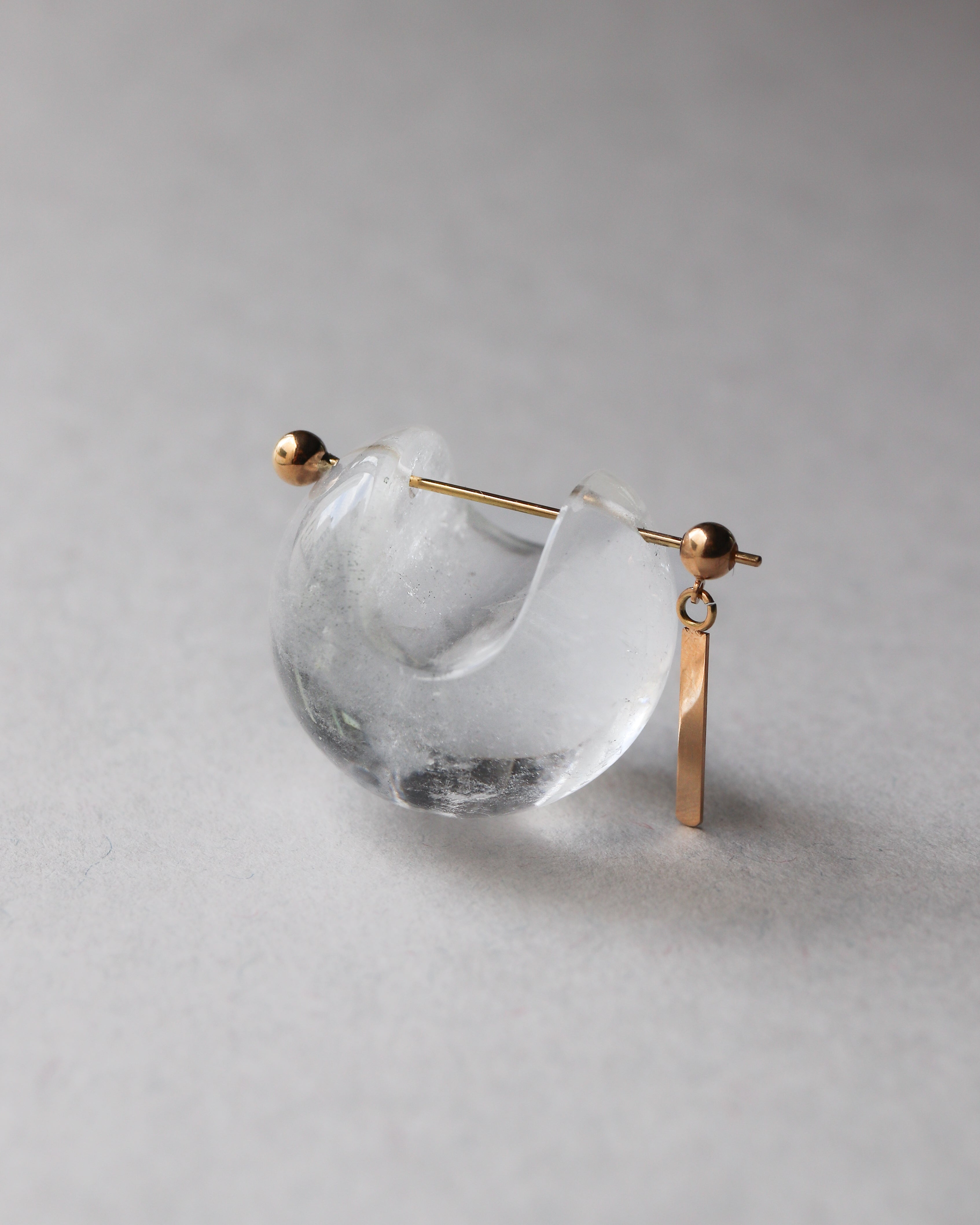 Rock Pierced Earrings - Quartz -