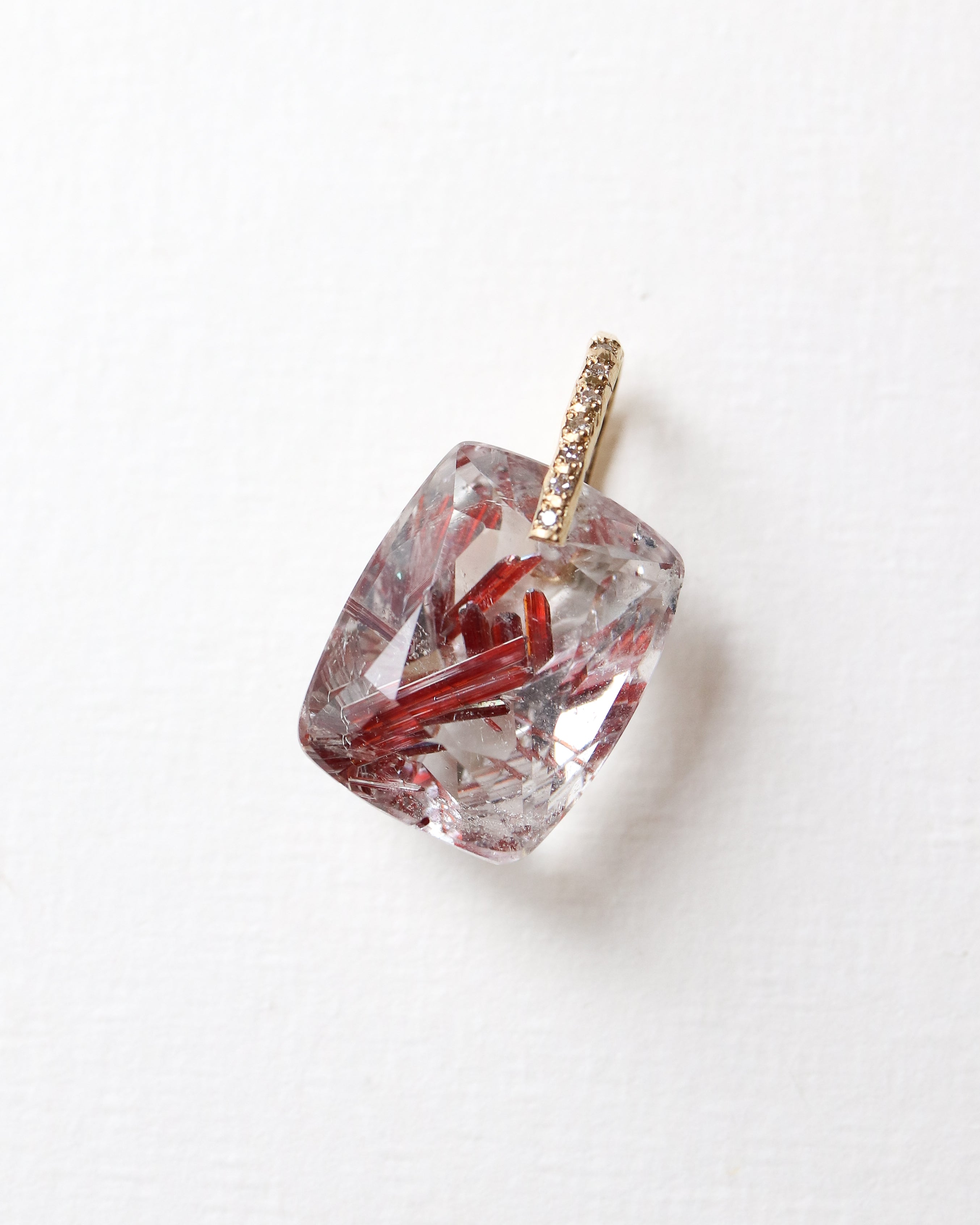 Hibiki Stone Necklace - Red Rutile -