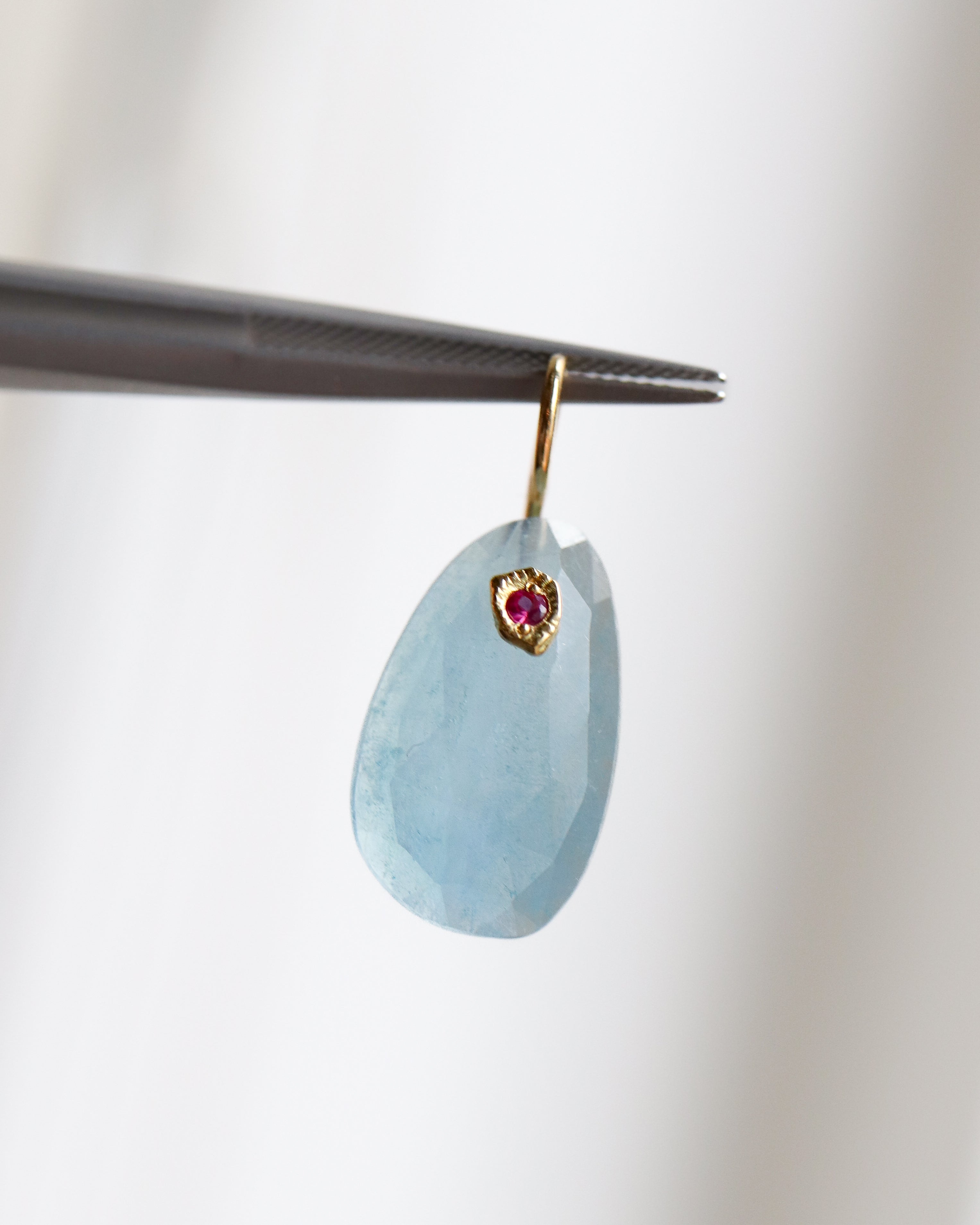 Flat Necklace - Aquamarine -