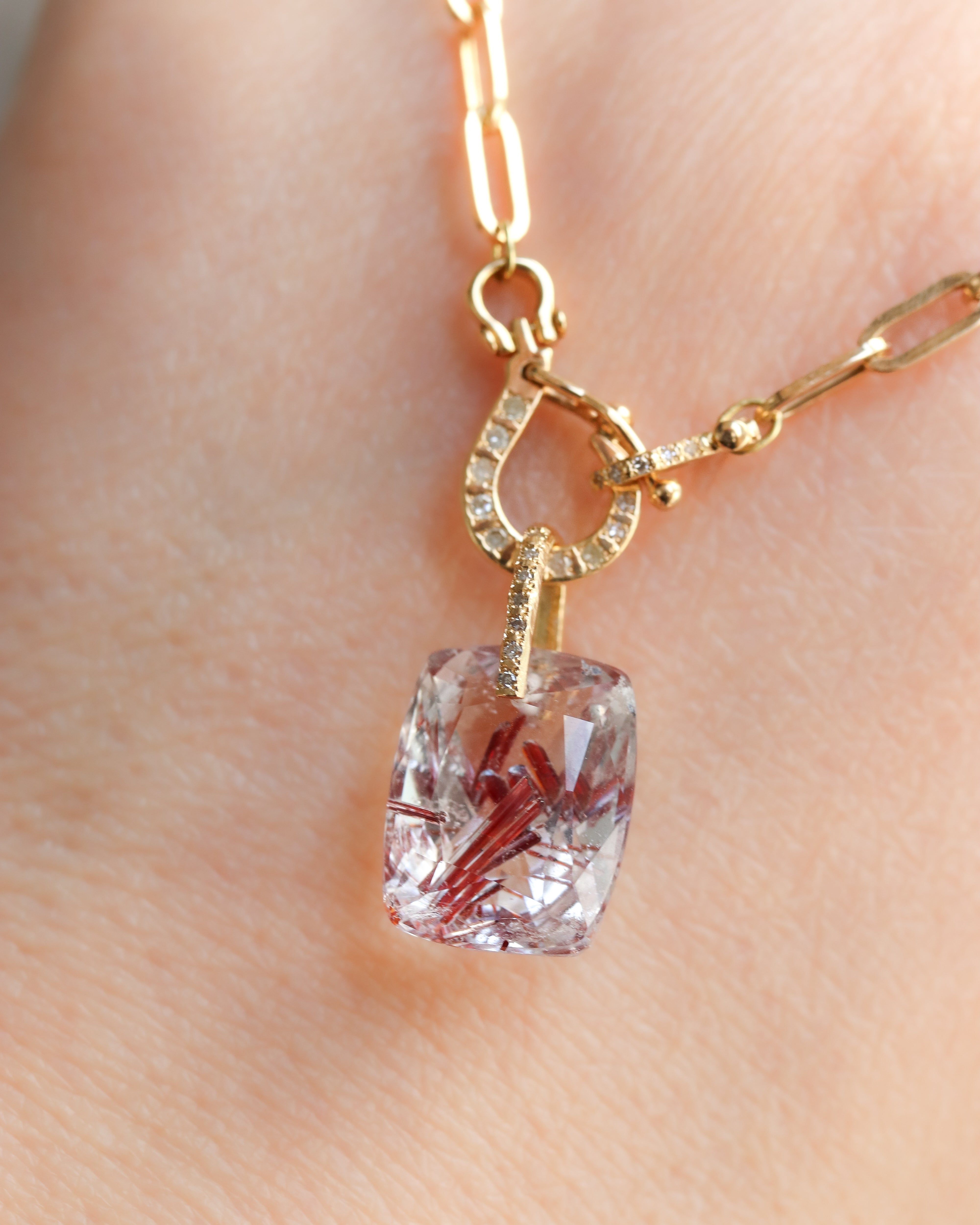 Hibiki Stone Necklace - Red Rutile -