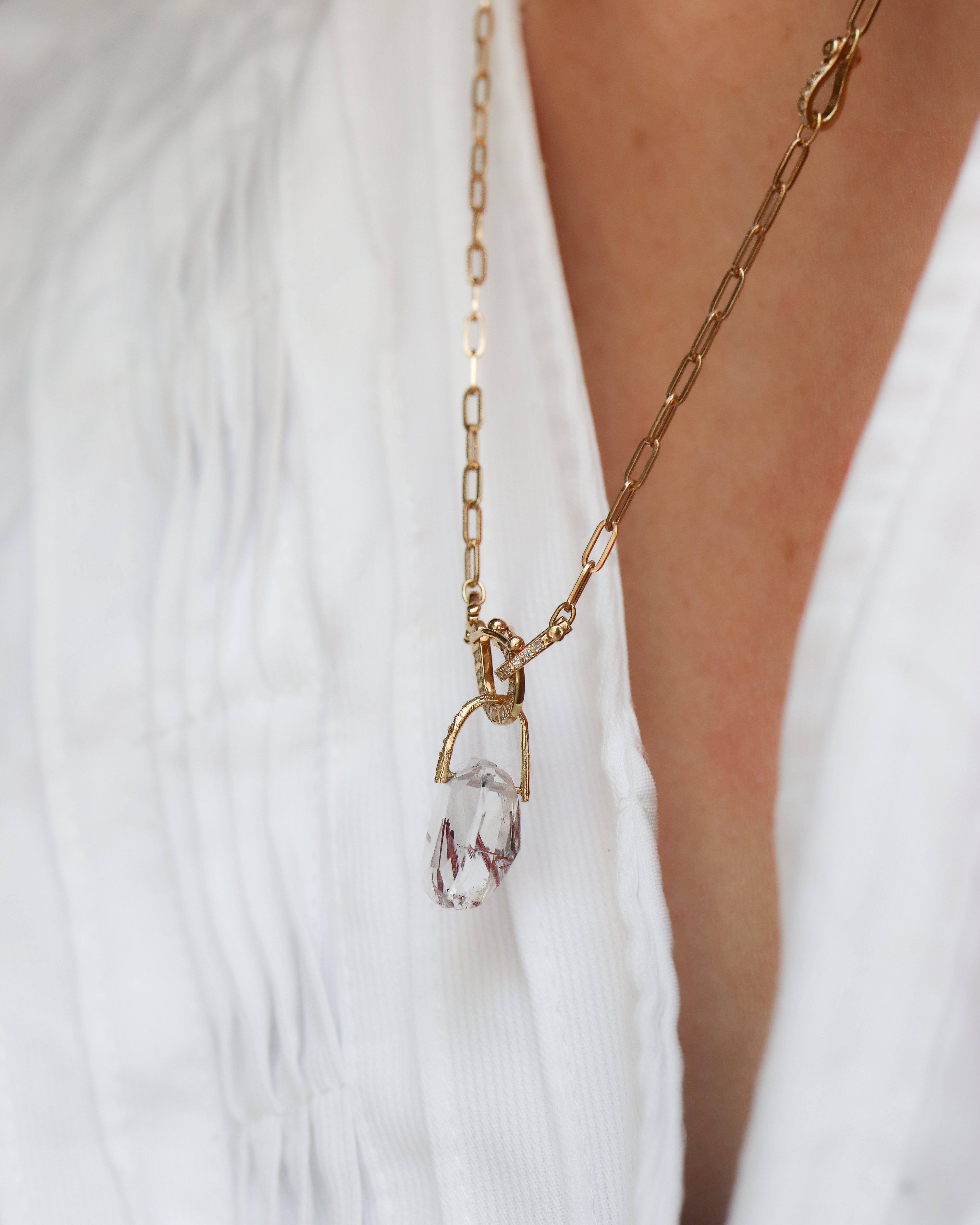 Hibiki Stone Necklace - Red Rutile -