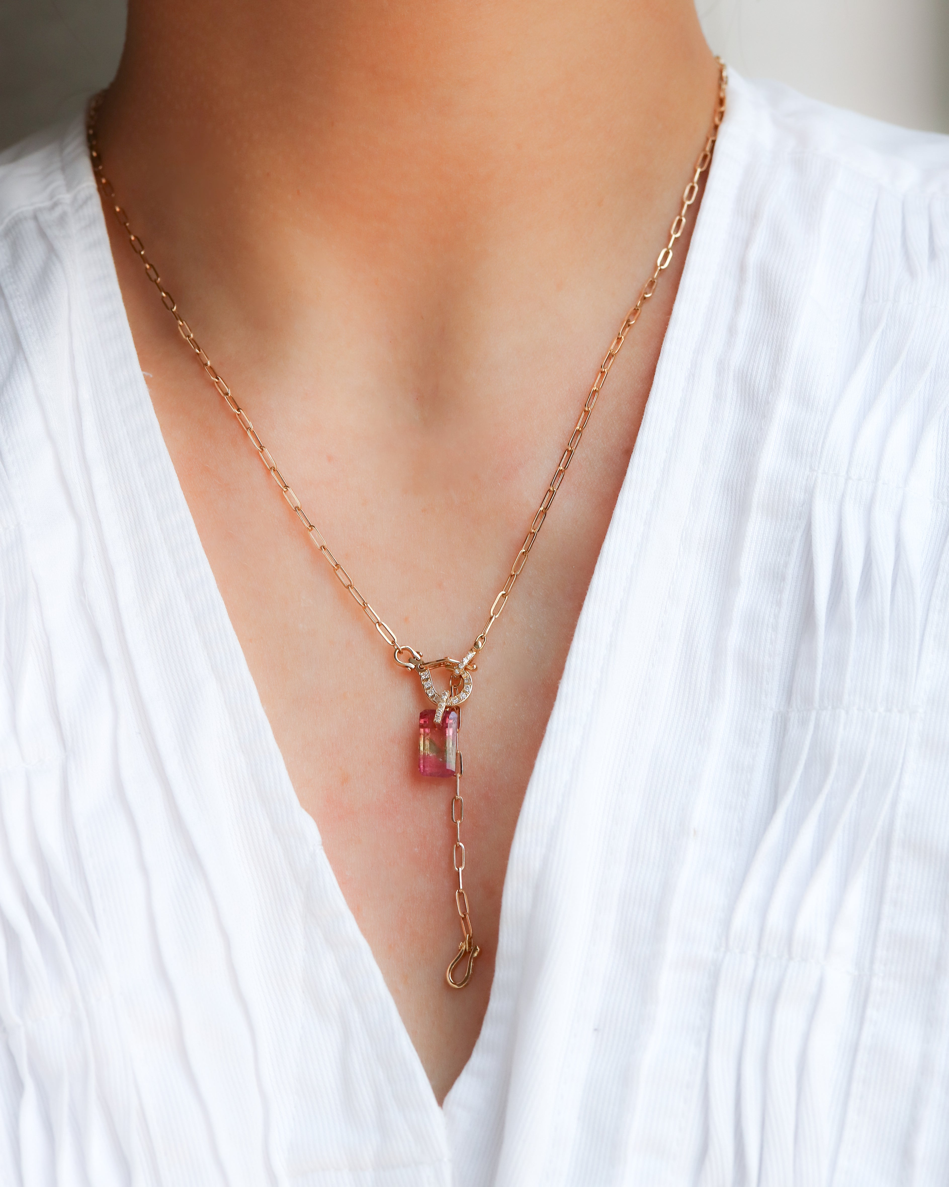 Hibiki Stone Necklace - Bicolor Tourmaline -