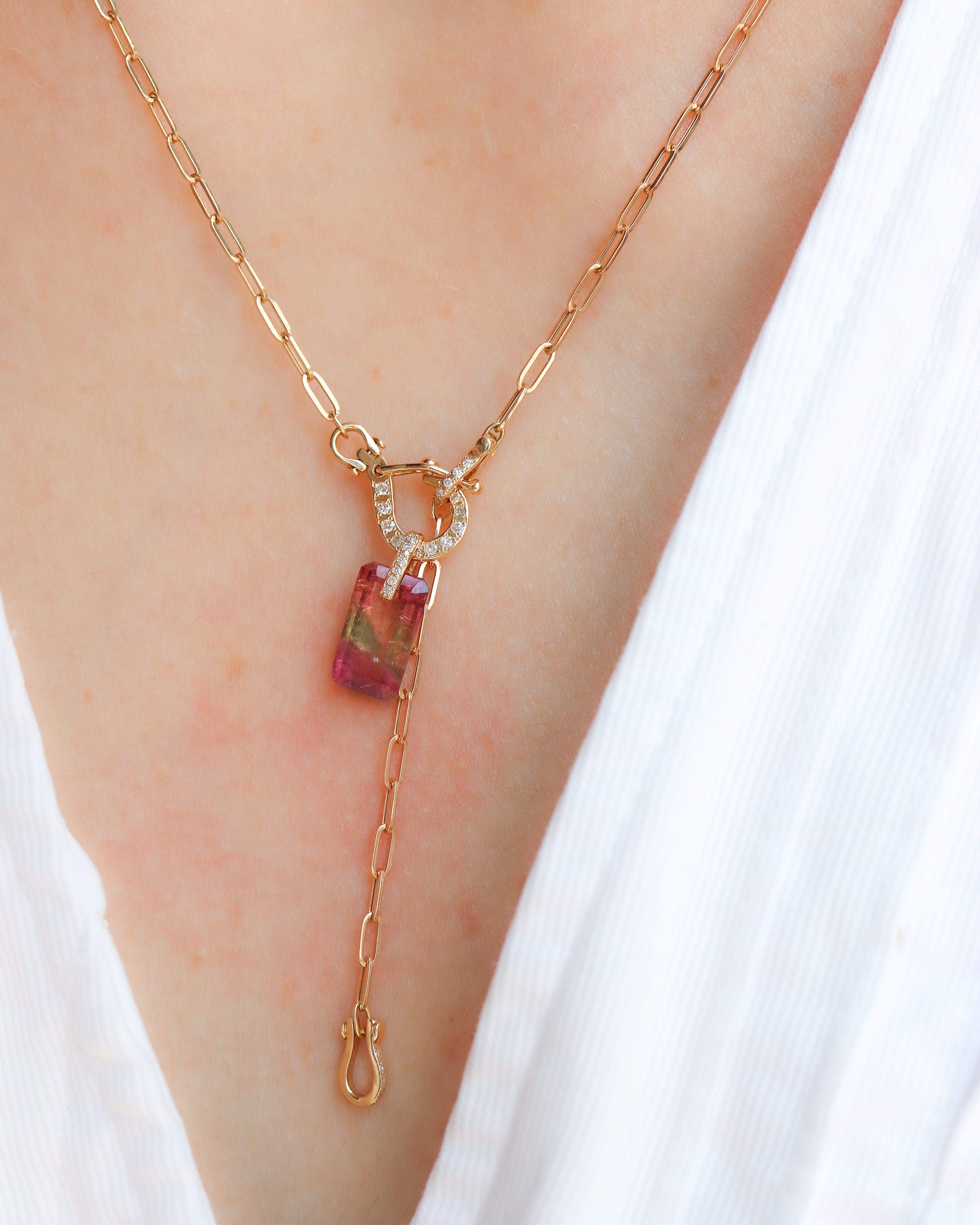 Hibiki Stone Necklace - Bicolor Tourmaline -