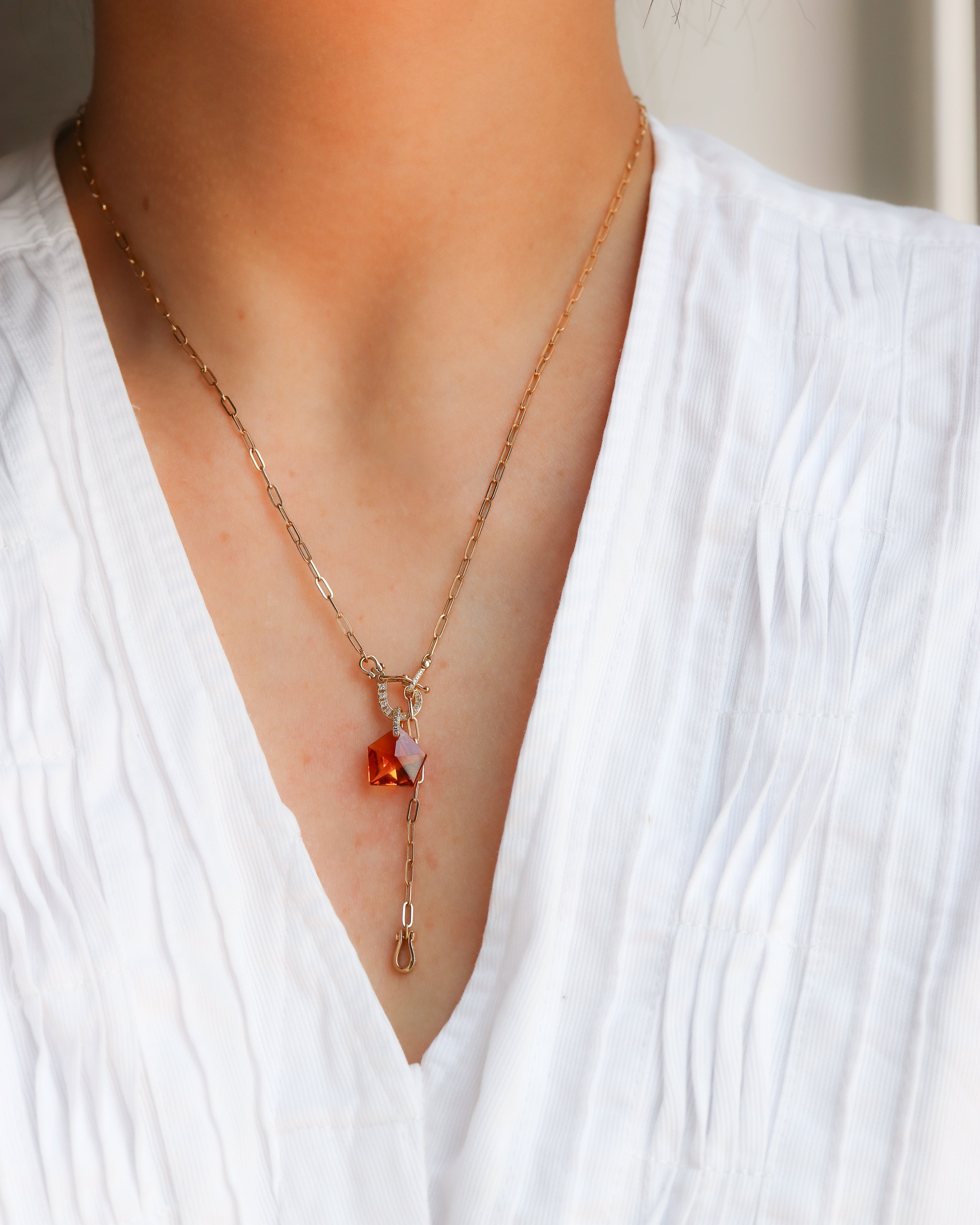 Hibiki Stone Necklace - Citrine -