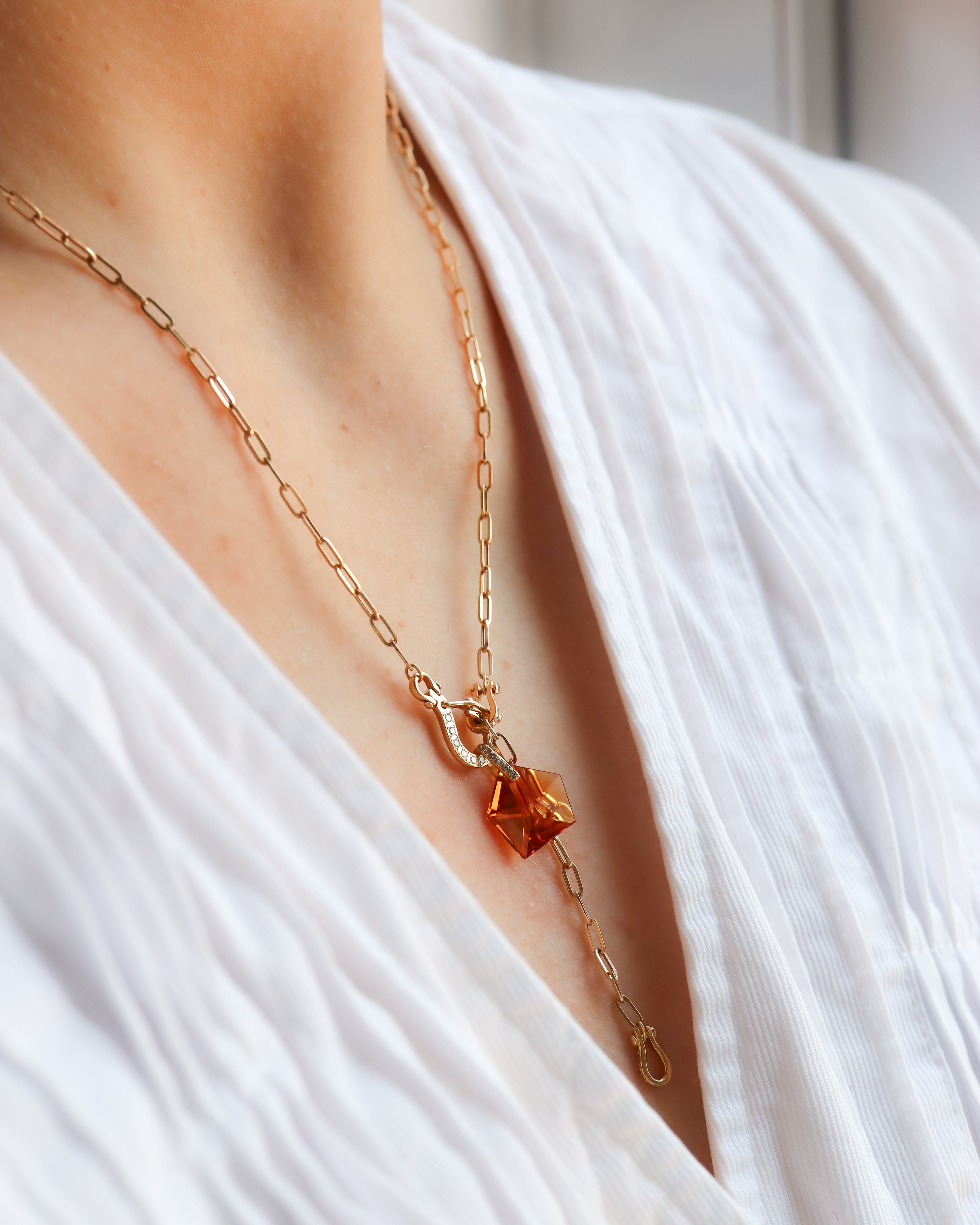 Hibiki Stone Necklace - Citrine -