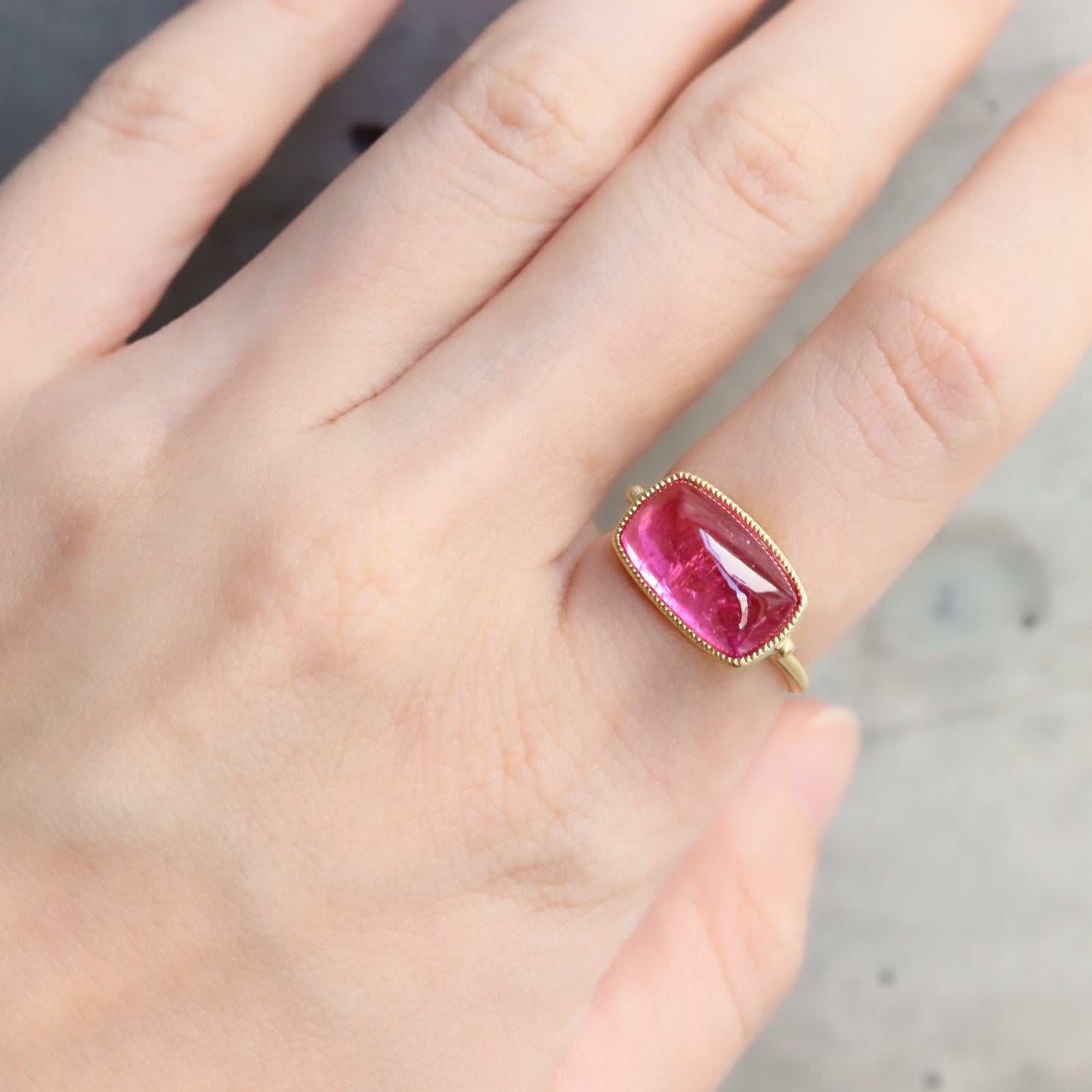 Milgrain Ring - Tourmaline -