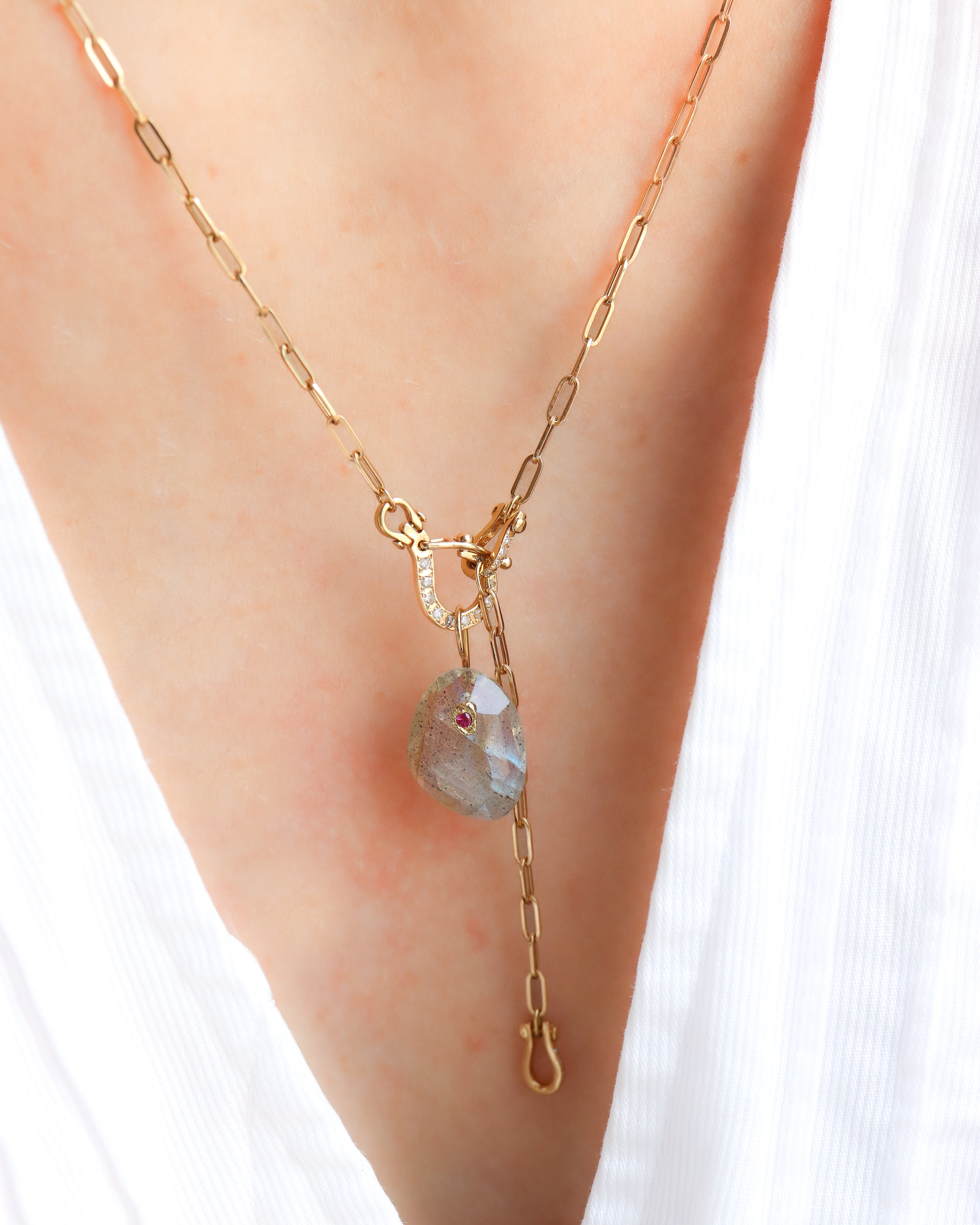 Flat Necklace - Labradorite -