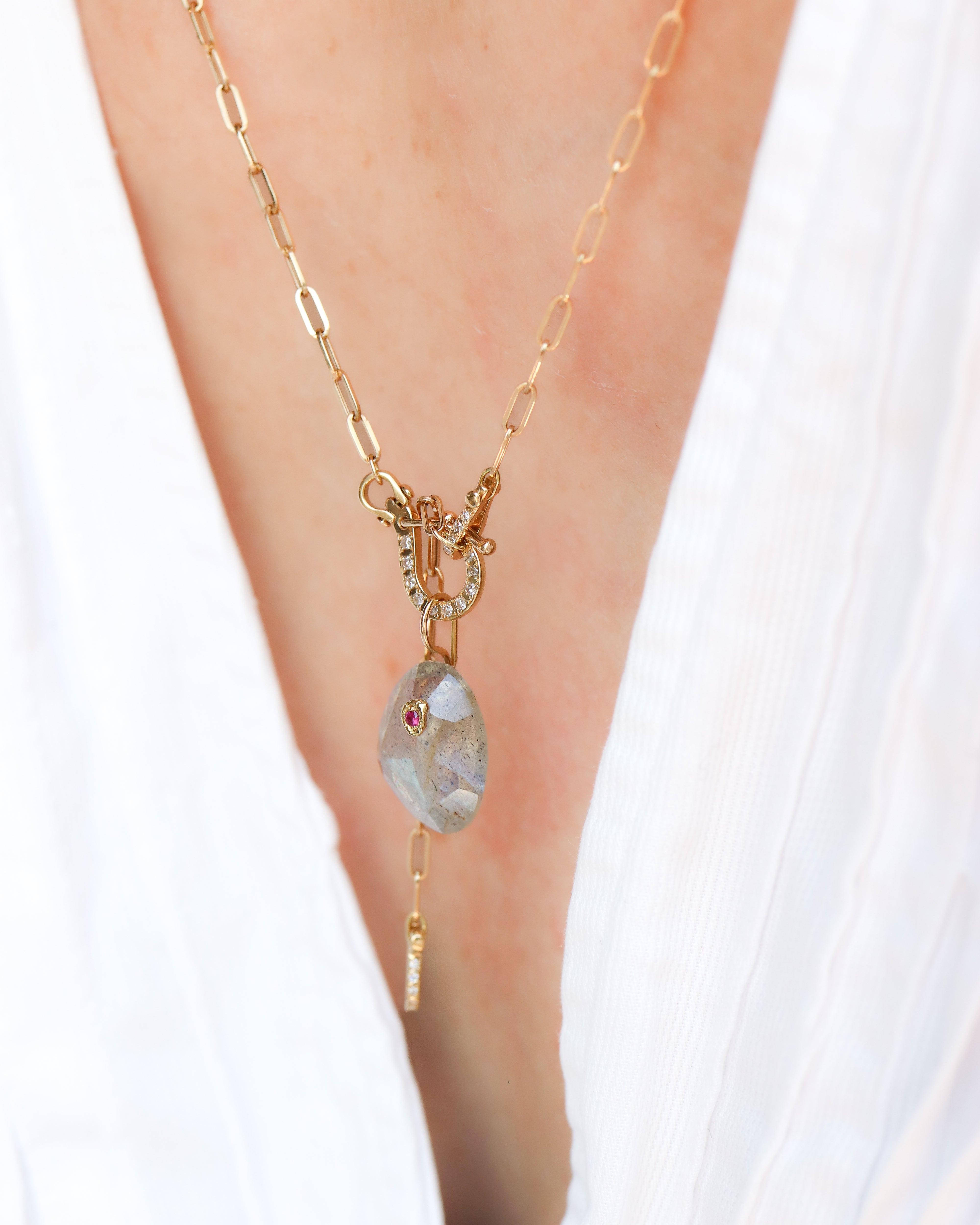 Flat Necklace - Labradorite -