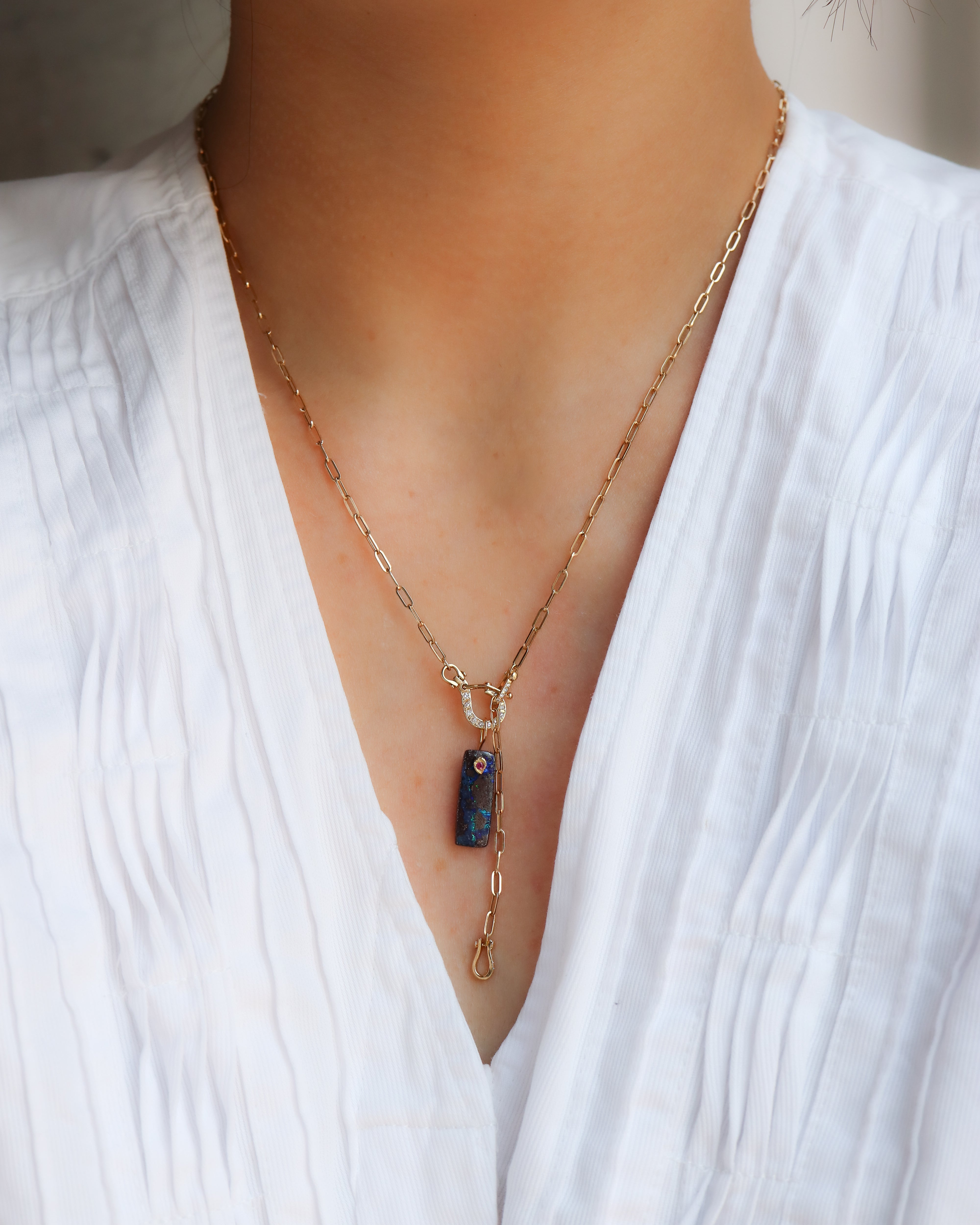 Flat Necklace - Boulder Opal -