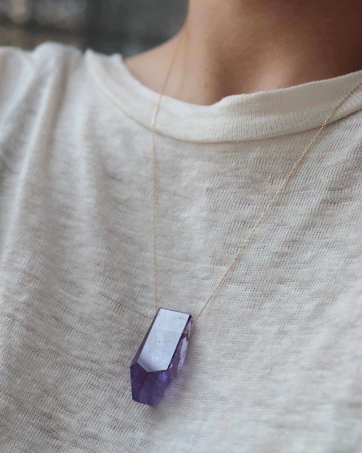 Rock Necklace - Amethyst -