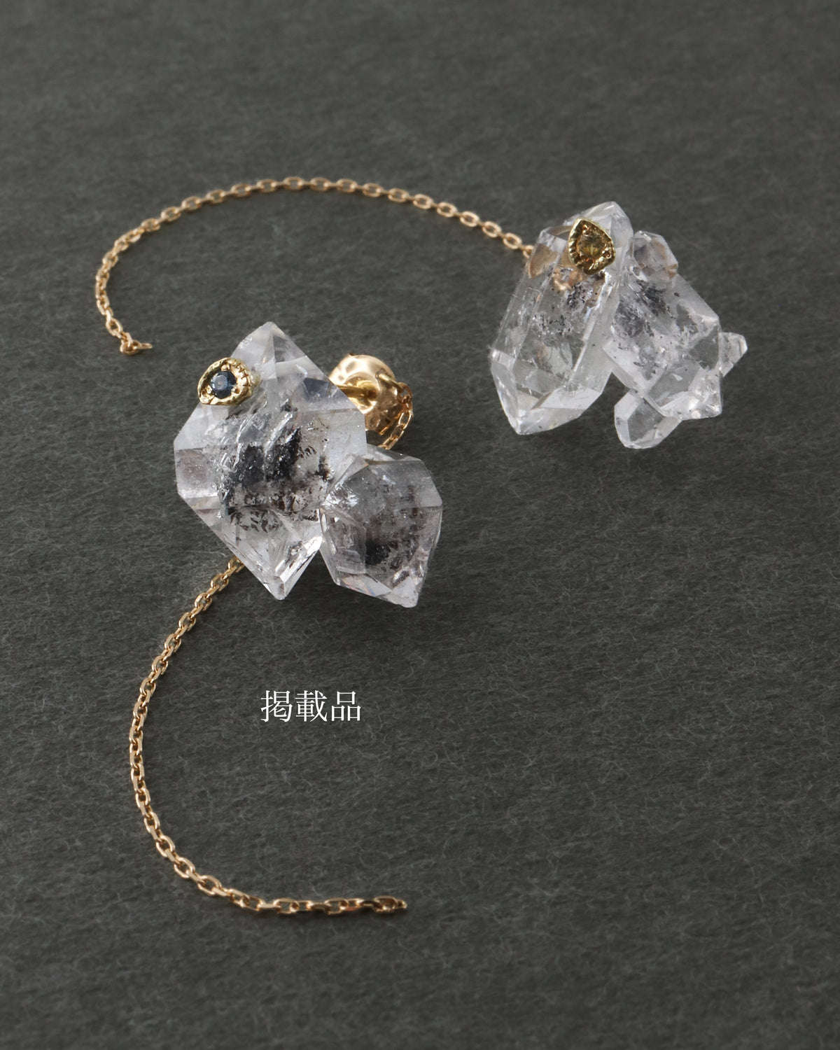 Flat Pierced Earring - Diamond Quartz -
