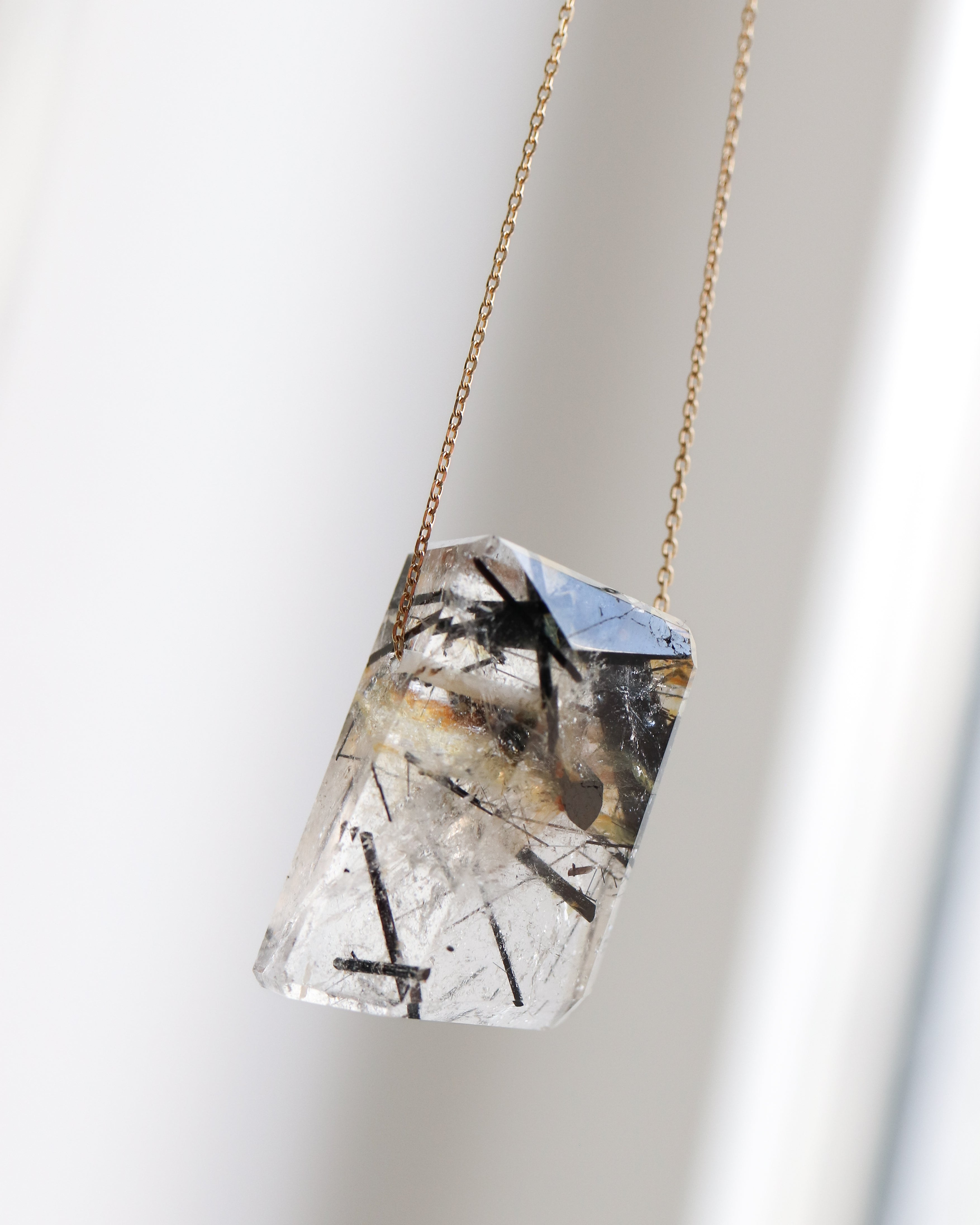 Rock Necklace - Tourmalinated Quartz -