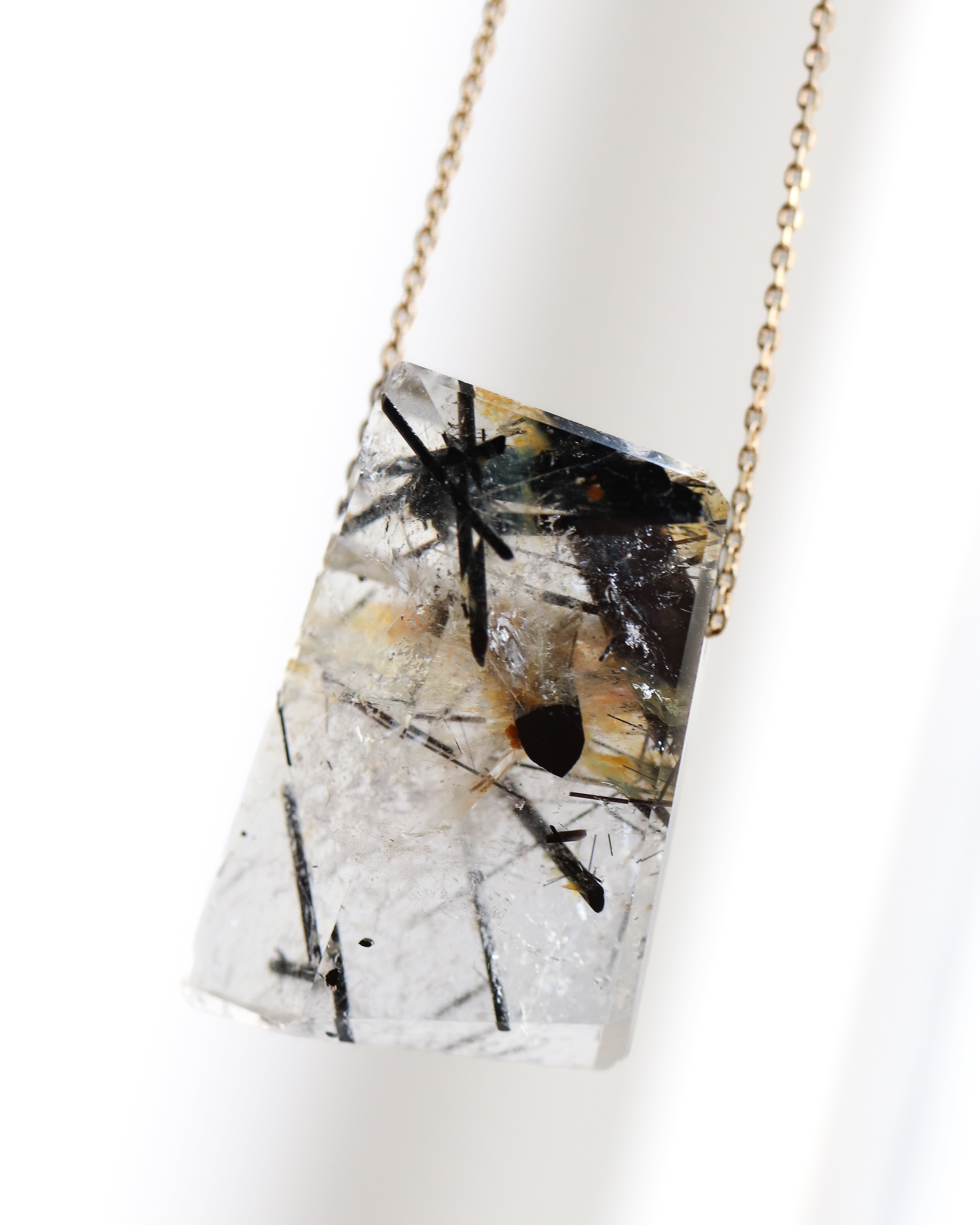Rock Necklace - Tourmalinated Quartz -