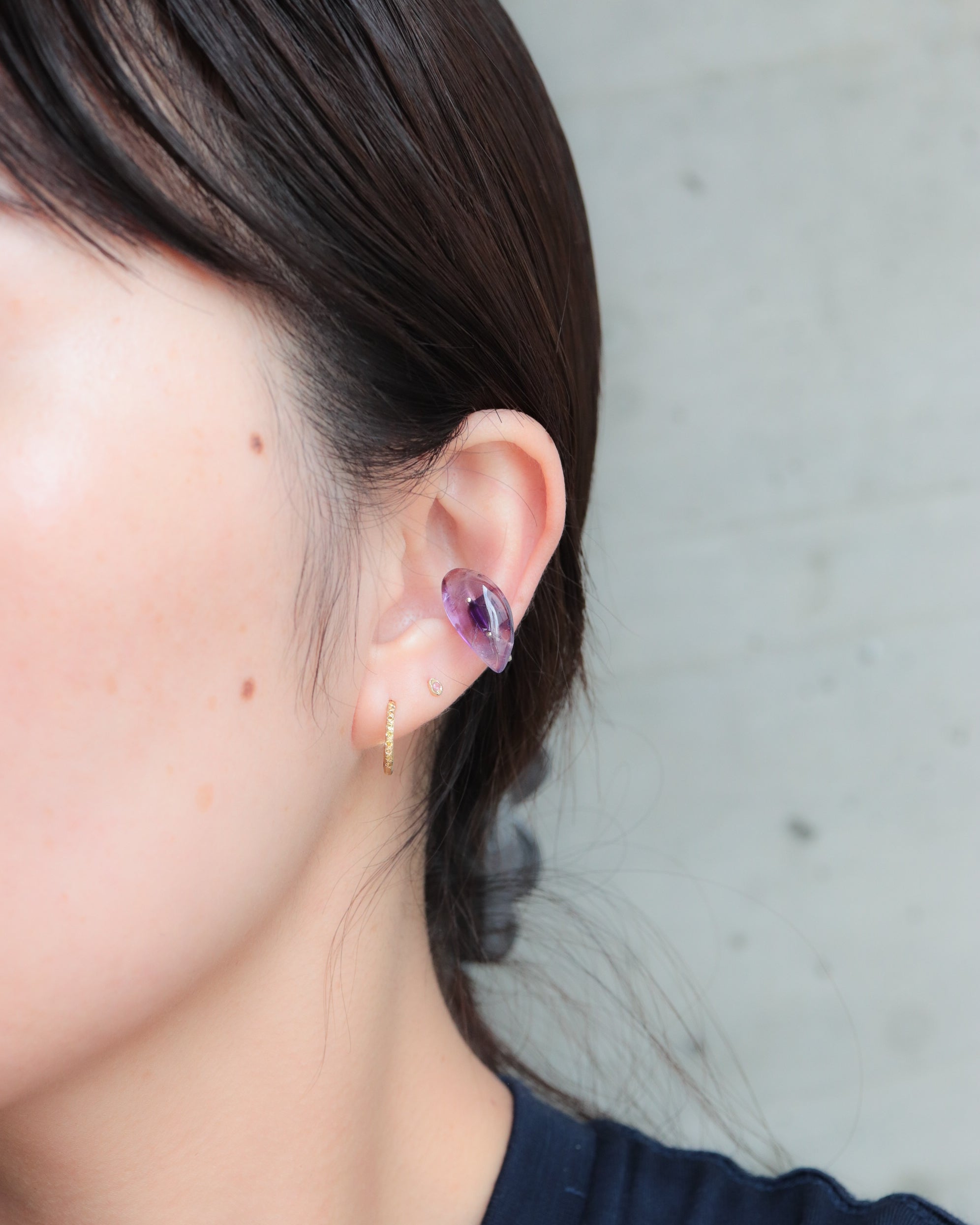 Stone Ear Cuff - Amethyst -