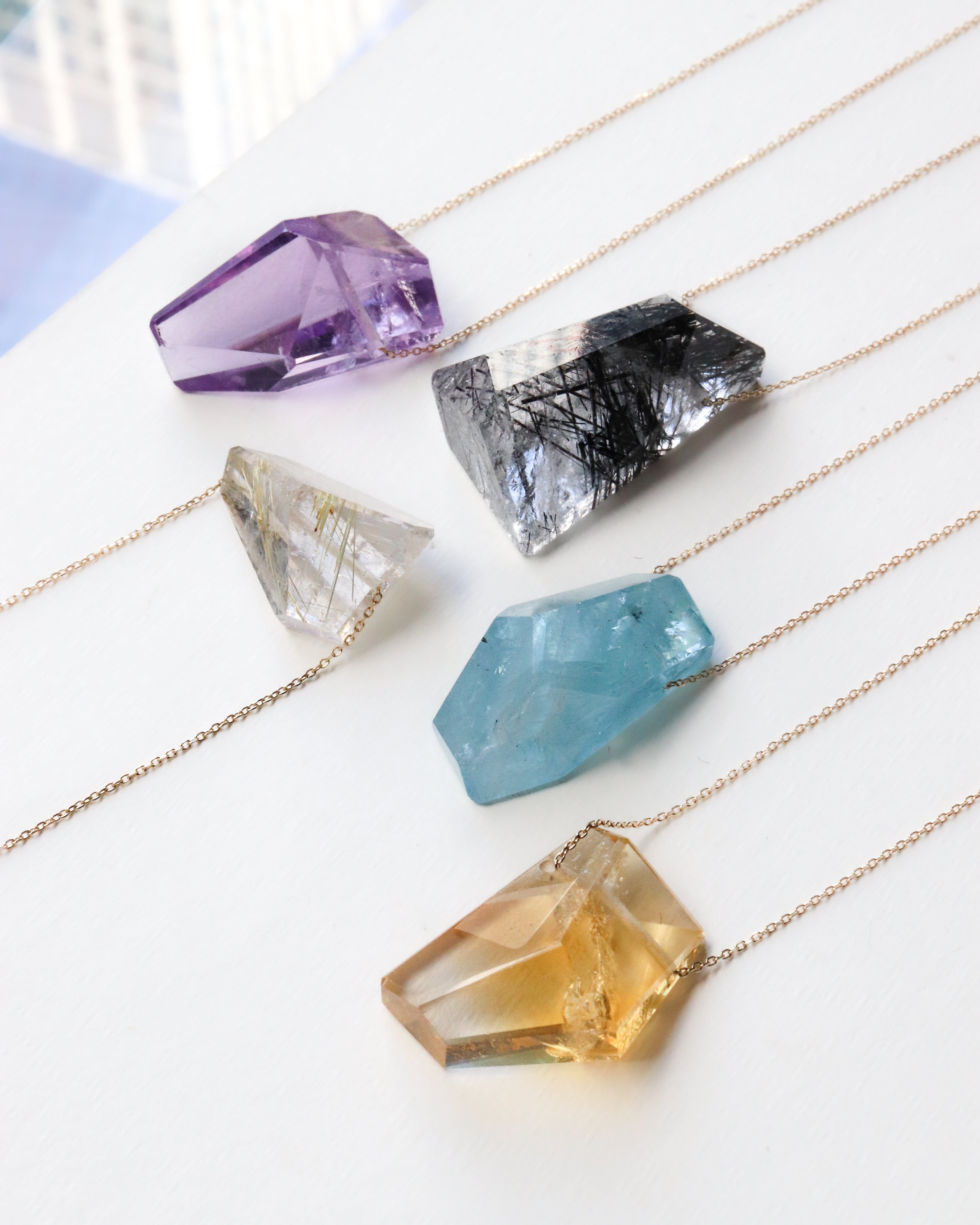 Rock Necklace - Tourmalinated Quartz -