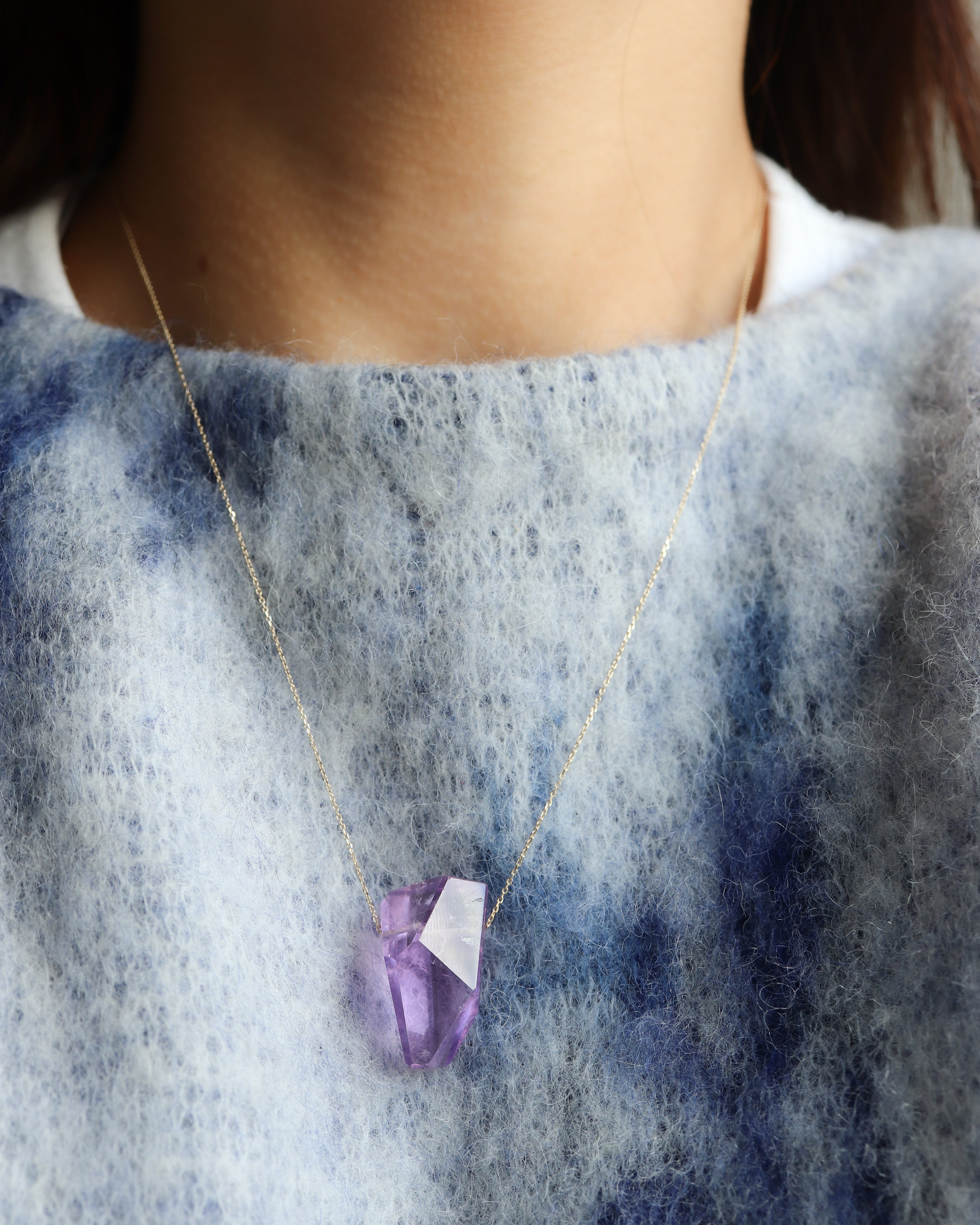 Rock Necklace - Amethyst -